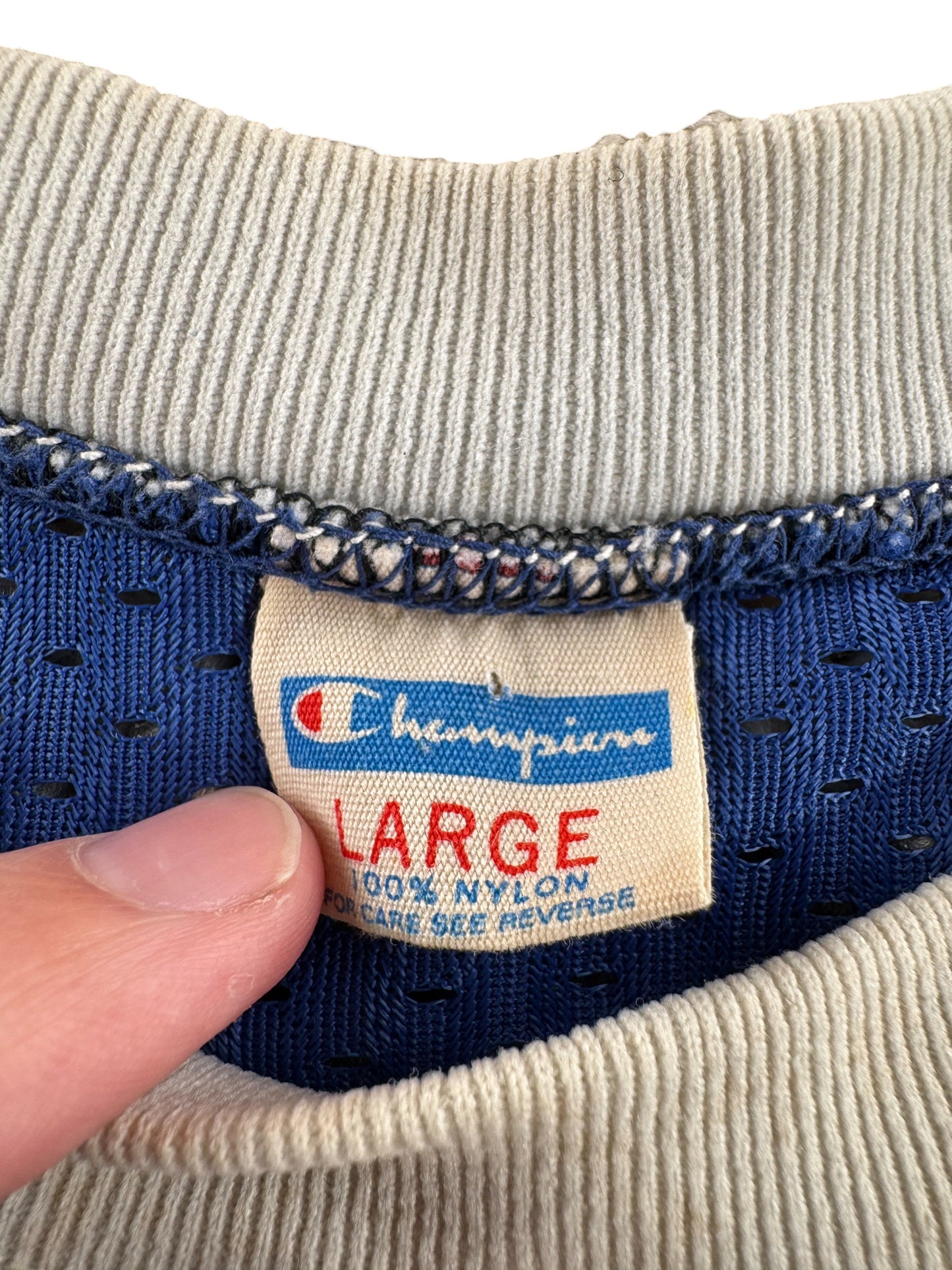 Tag on Vintage Champion Blue Bar Vancouver MotoCross Jersey SZ L