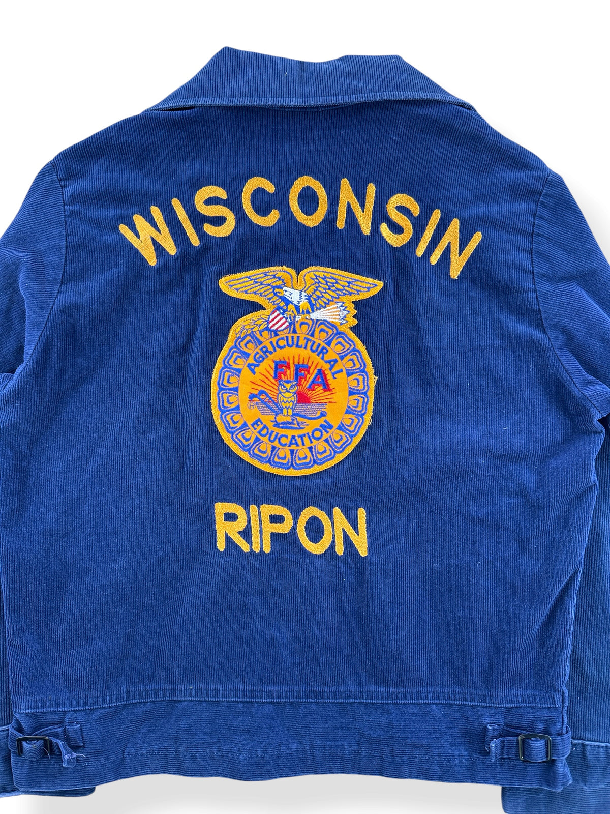 Close-up of back of Vintage 80s Wisconsin FFA Jacket SZ M