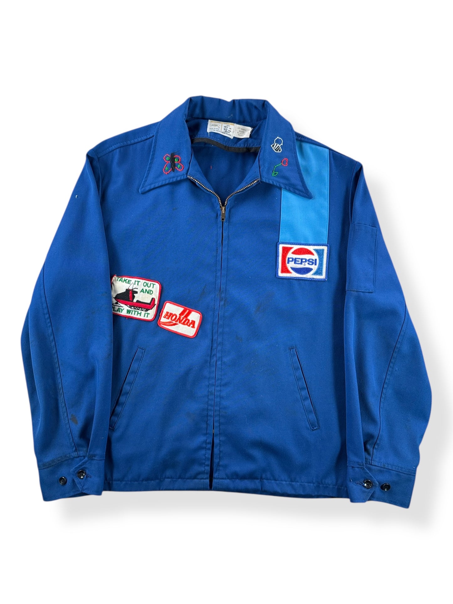 Front of Vintage Patched Gas Station Jacket SZ M