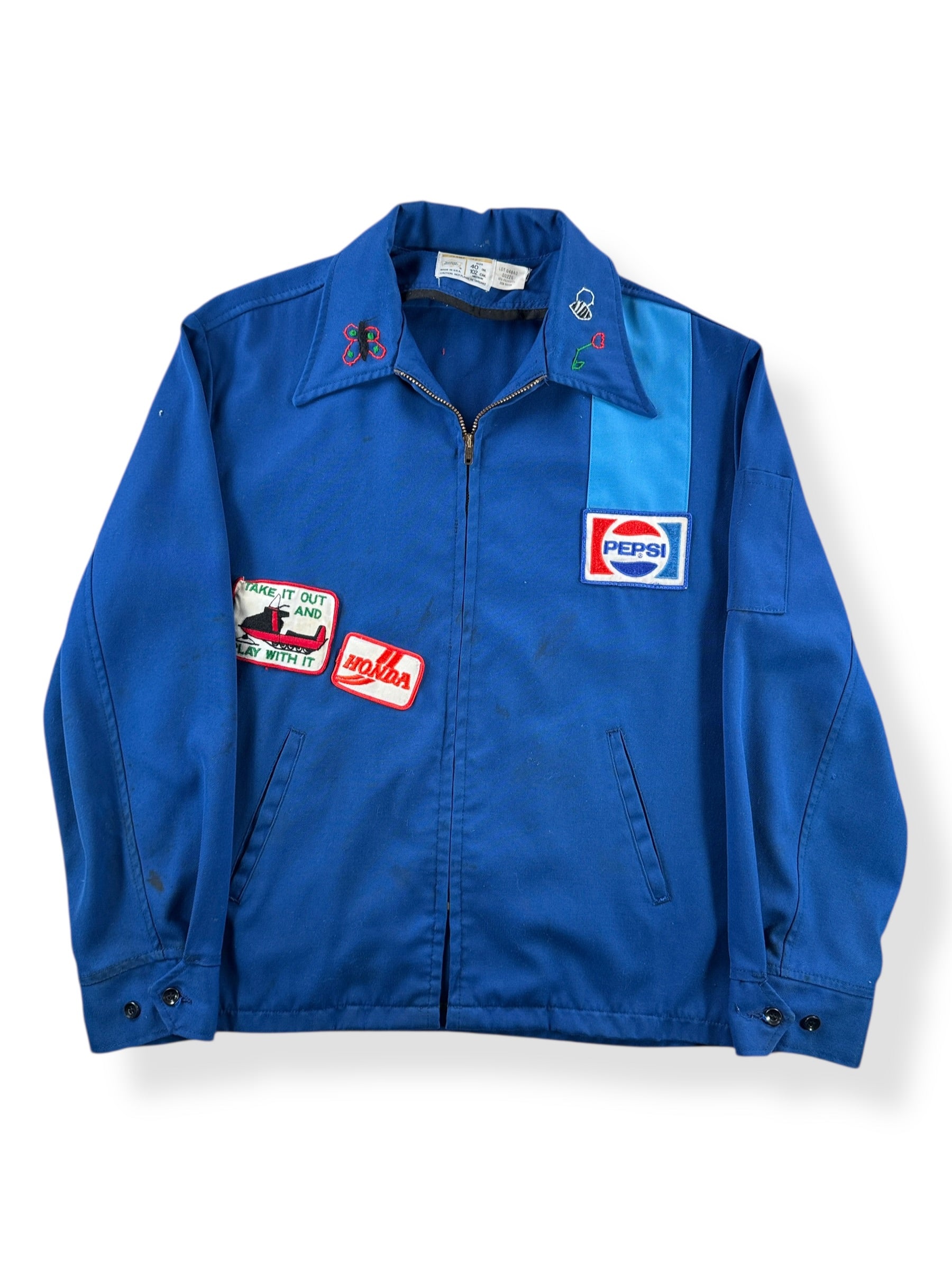 Front of Vintage Patched Gas Station Jacket SZ M