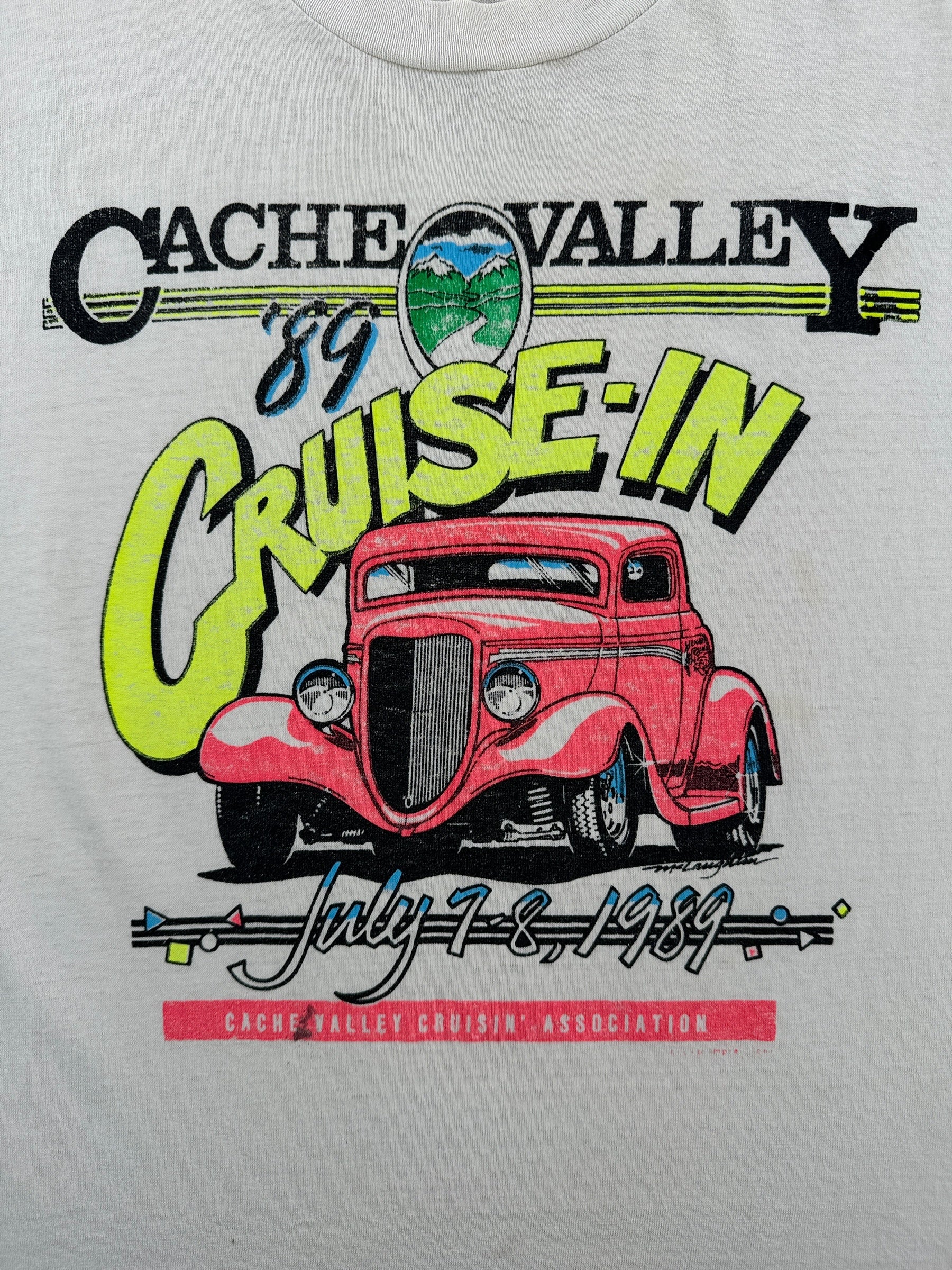 Front Graphic of Vintage Cache Valley Cruise In Car Tee SZ M