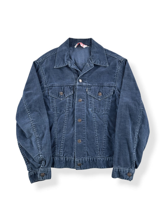 Front of Vintage 1970’s Levi’s Navy Blue Corduroy Type 3 Jacket SZ 38