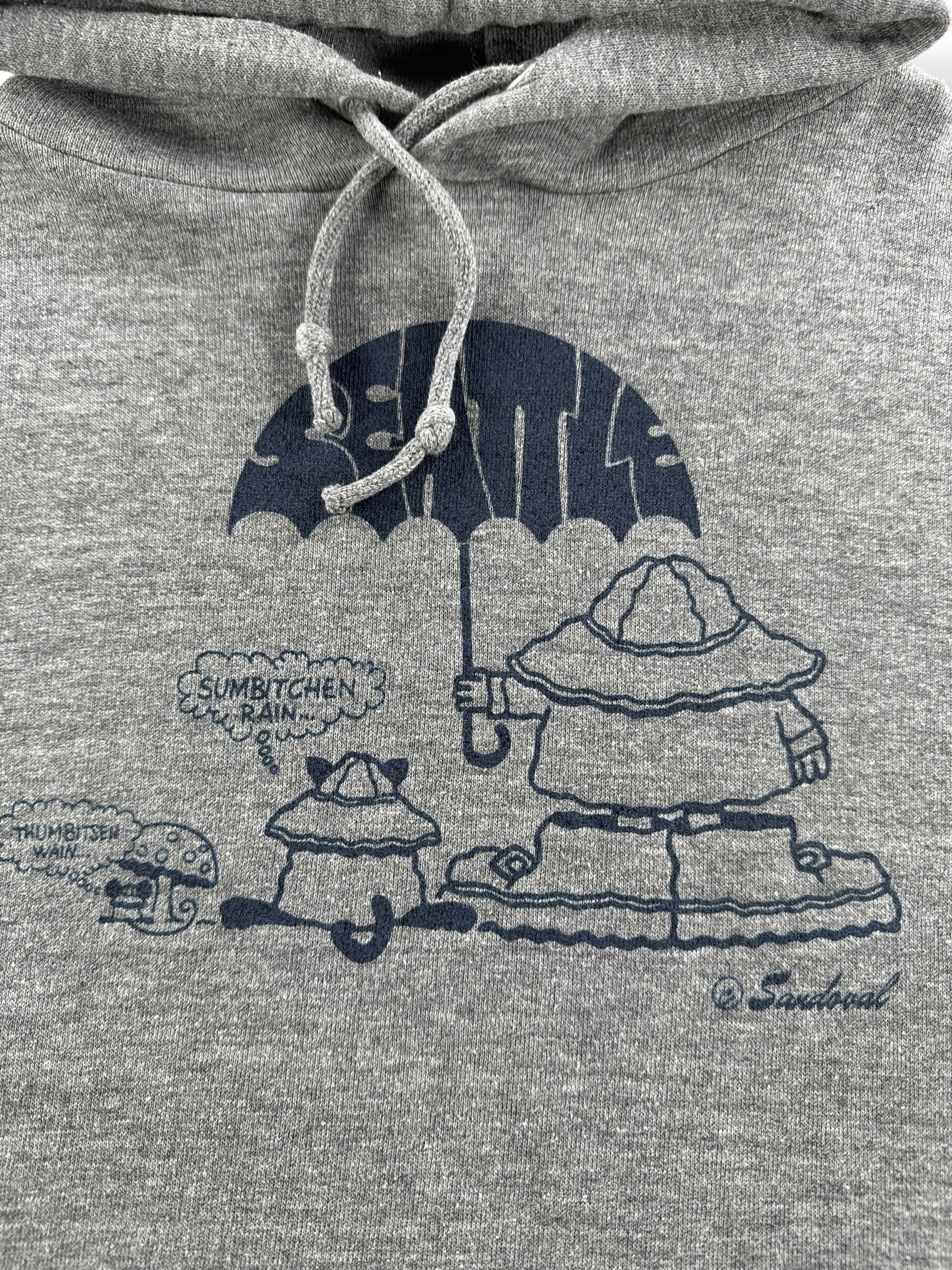 Graphic of Vintage Seattle Weather Hoodie SZ M (Fits S)