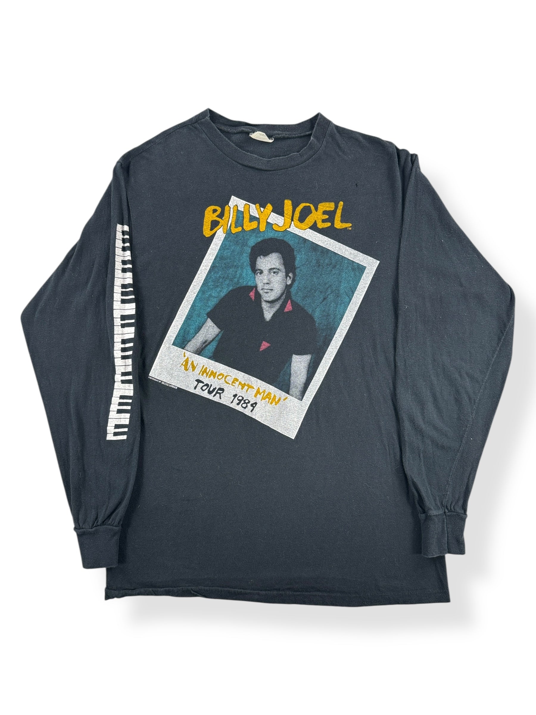 Front of Vintage 1984 Billy Joel Innocent Man Tour Long Sleeve Tee SZ M