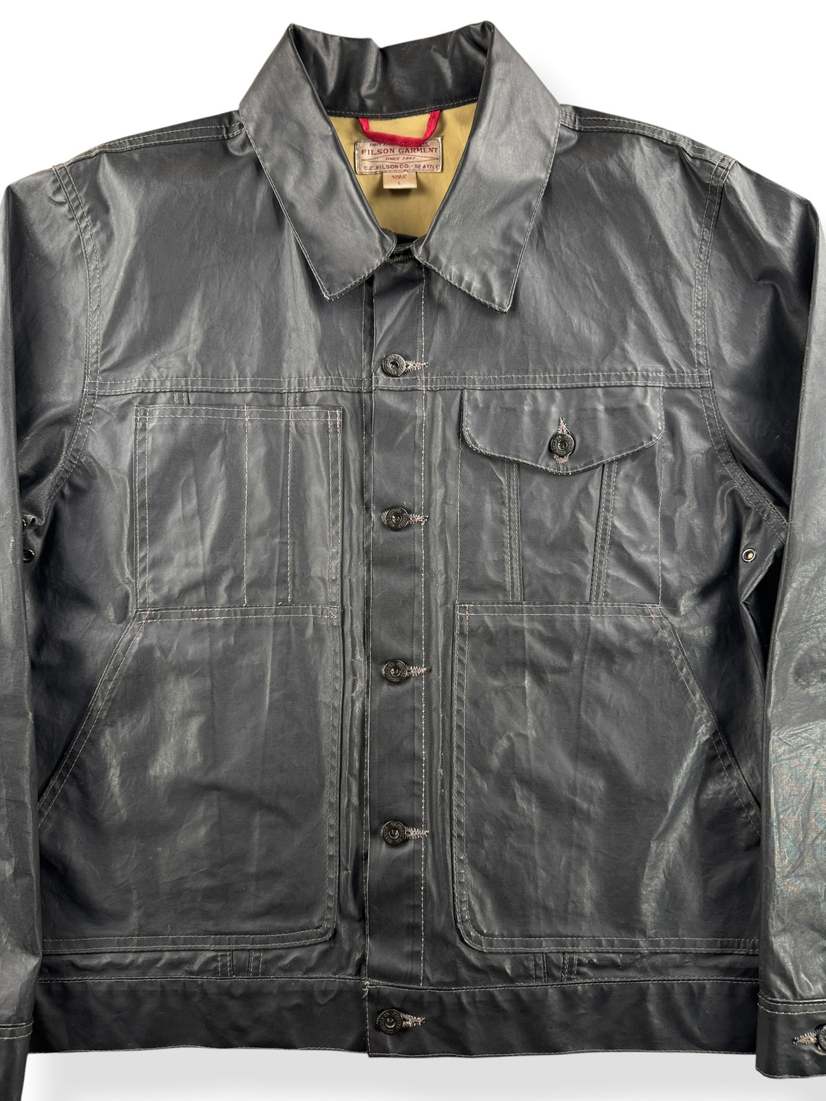 Close-up of Filson Short Lined Cruiser SZ L