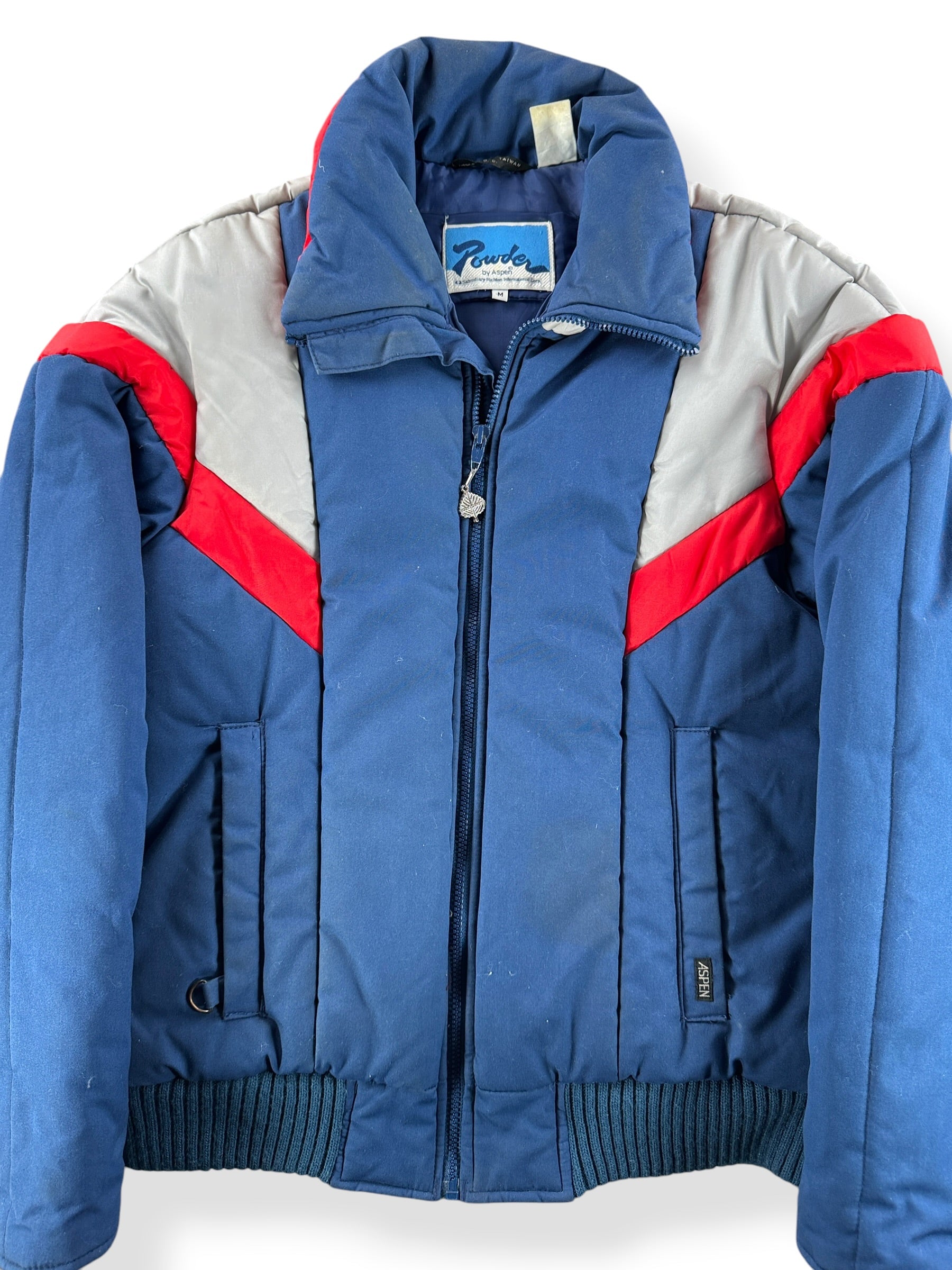 Front Close Up of Vintage Aspen Powder Ski Jacket SZ M