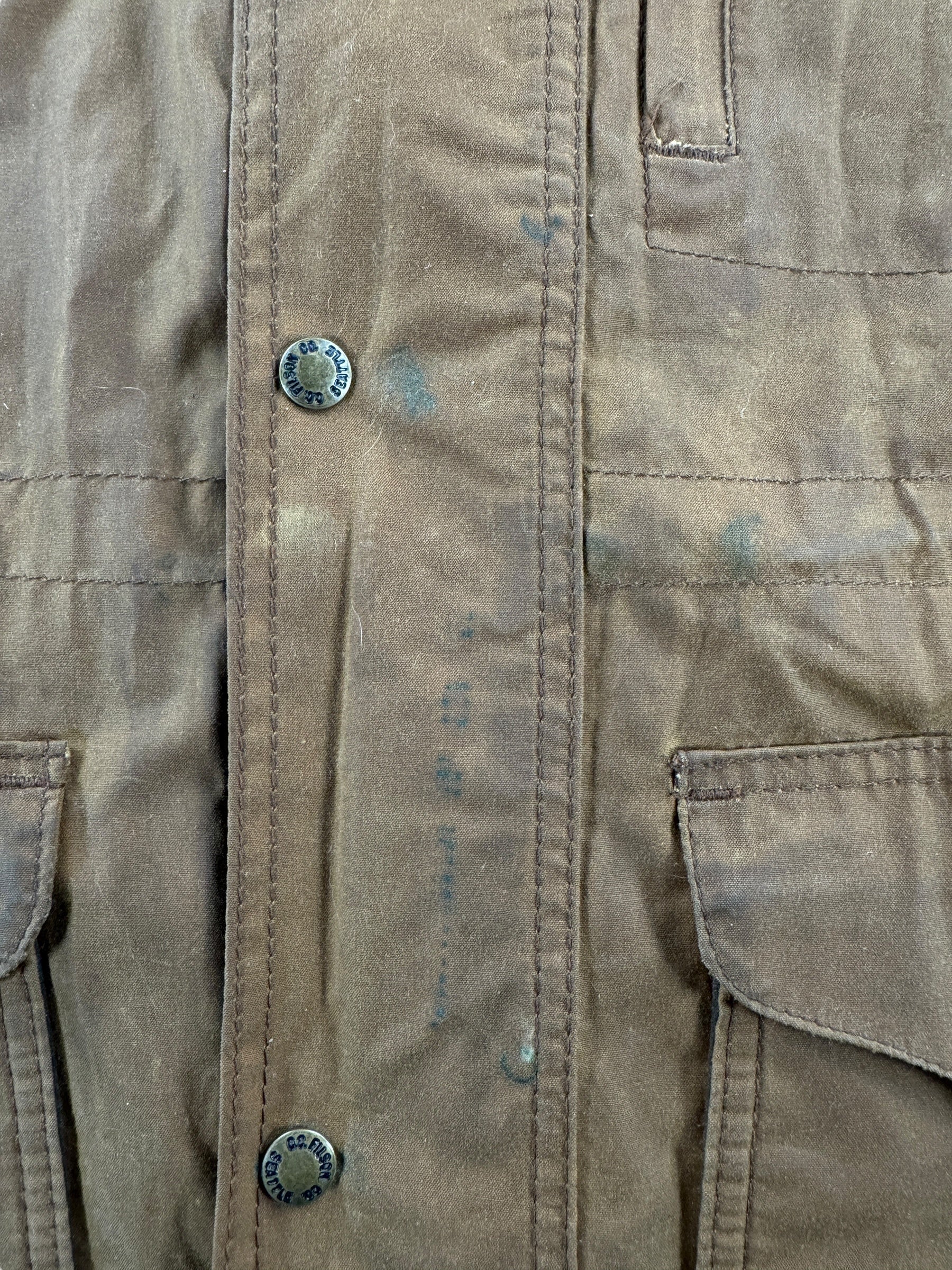 Patina on Filson Mile Marker Jacket SZ M AS IS