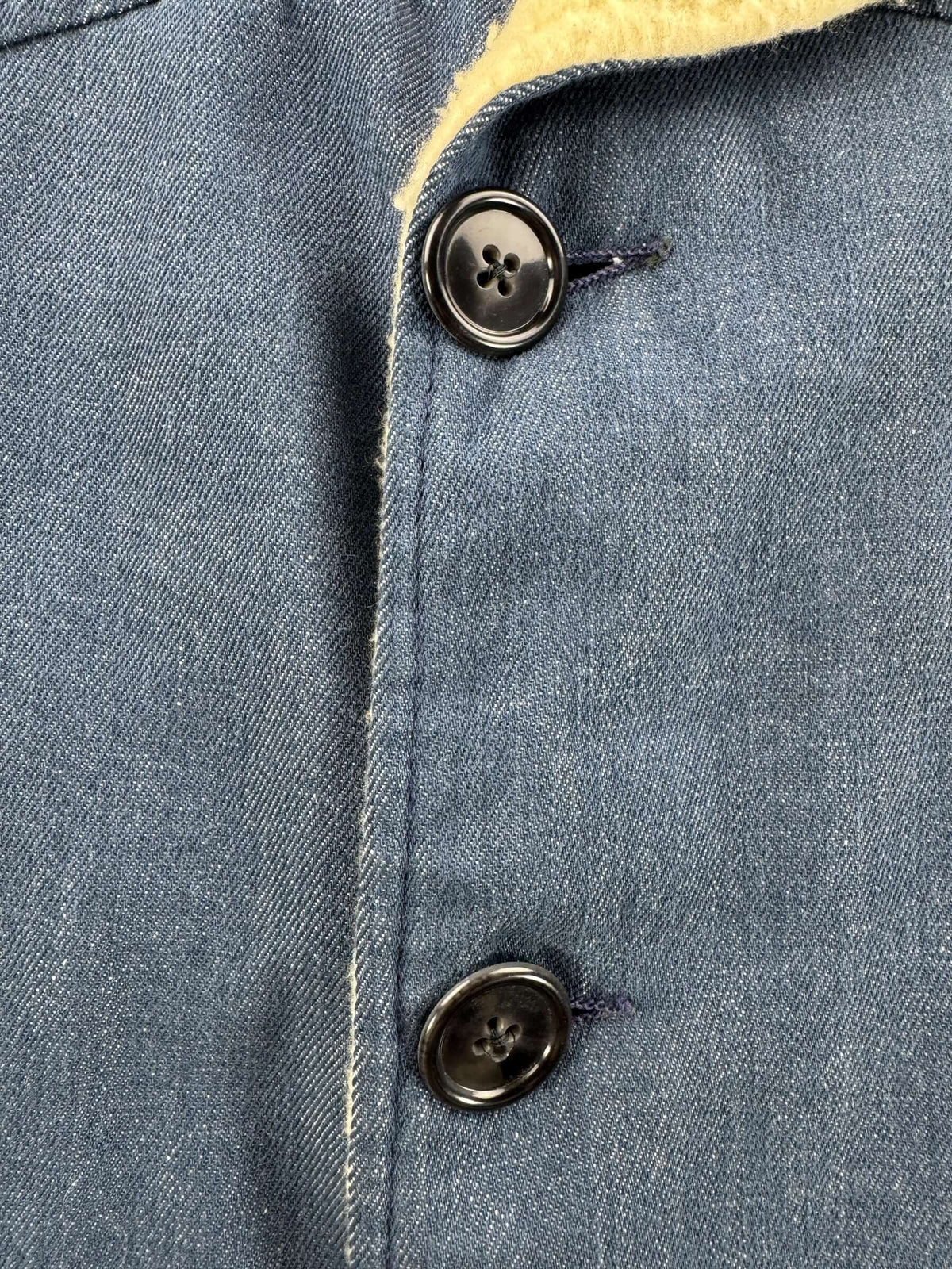Buttons on Vintage Sears Sherpa Denim Western Jacket SZ L