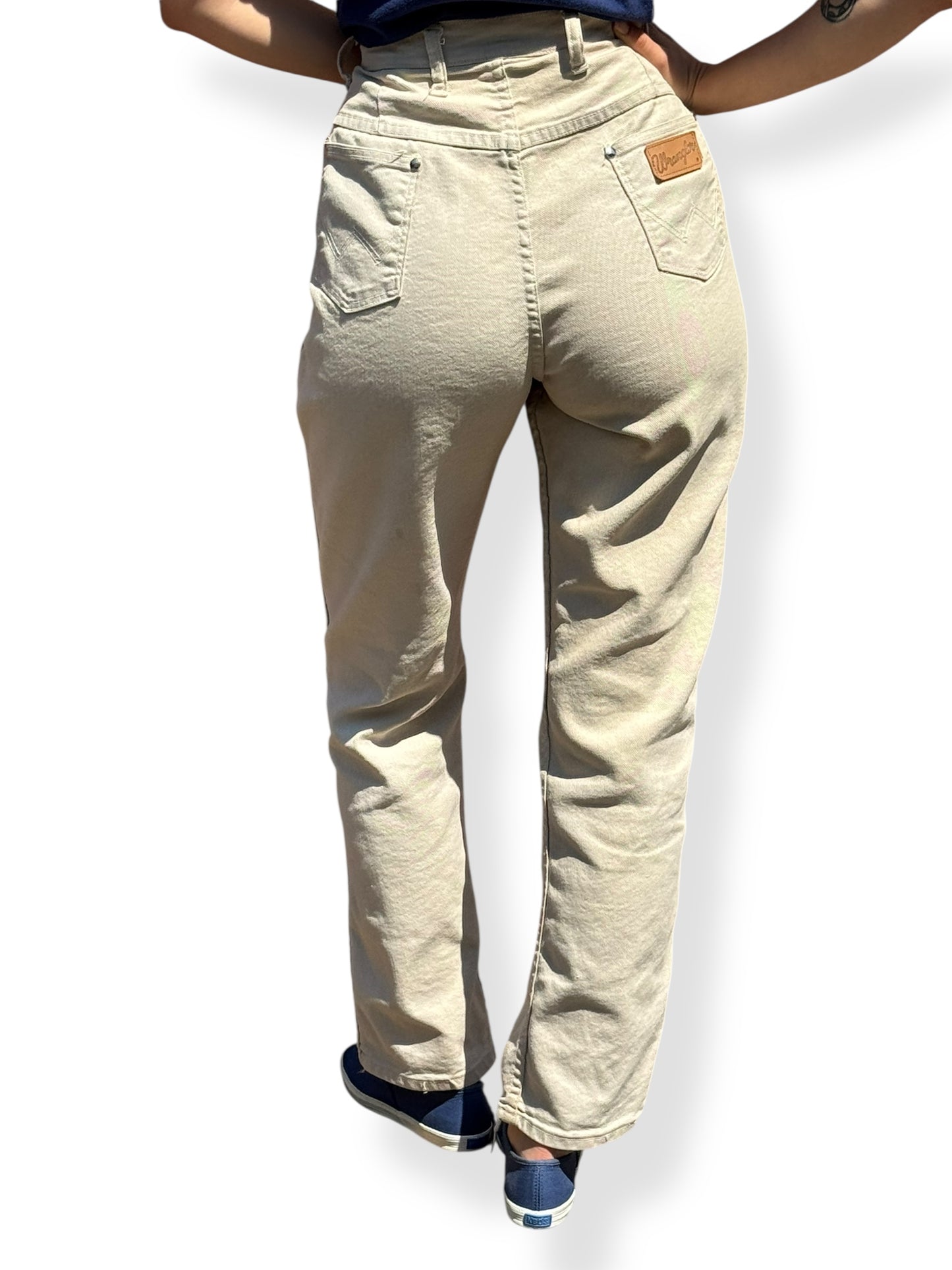 Vintage Cream Colored Miss Wrangler Jeans W28