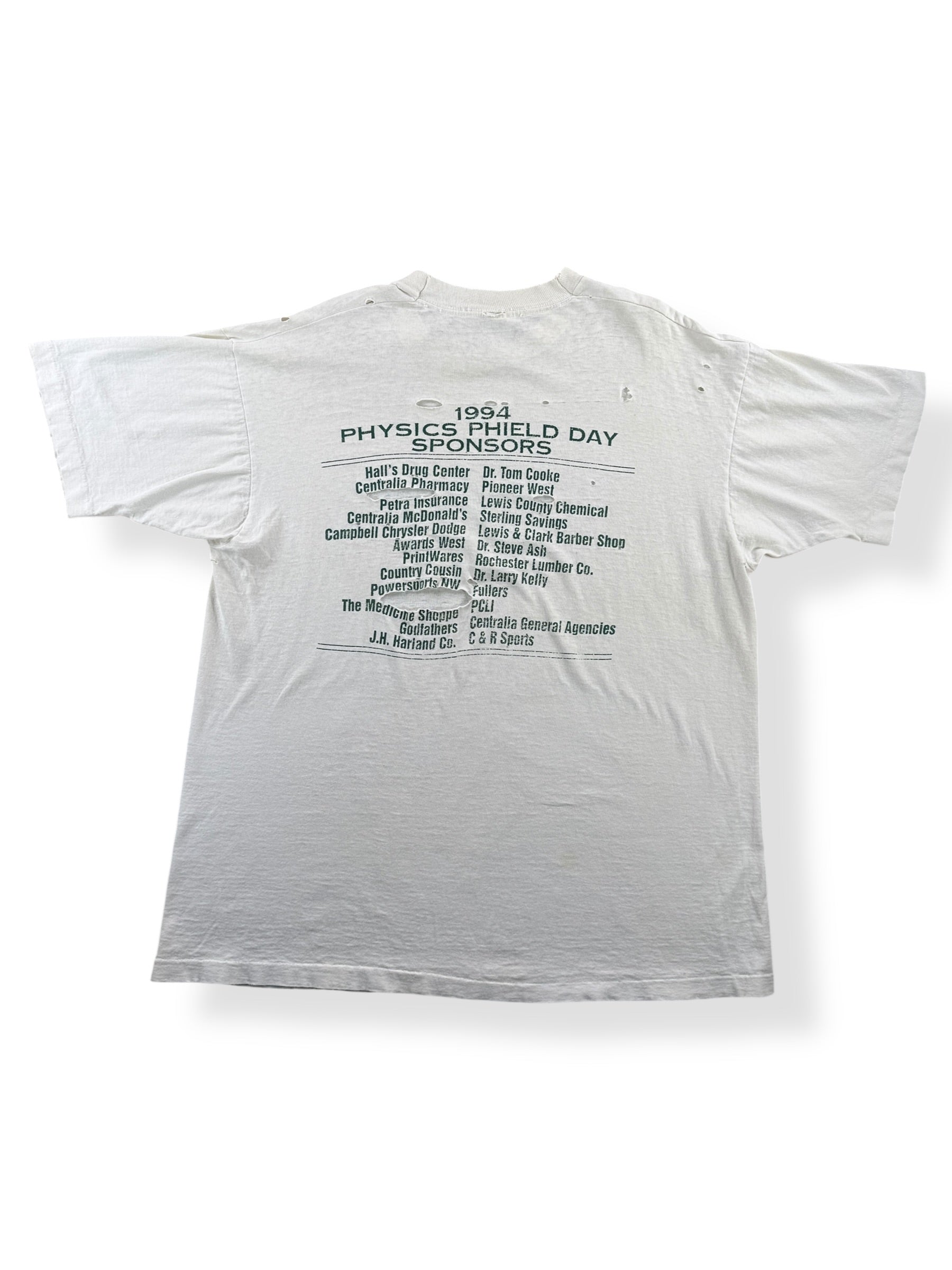 Back of Vintage Physics Phield Day Thrasher Tee SZ XL