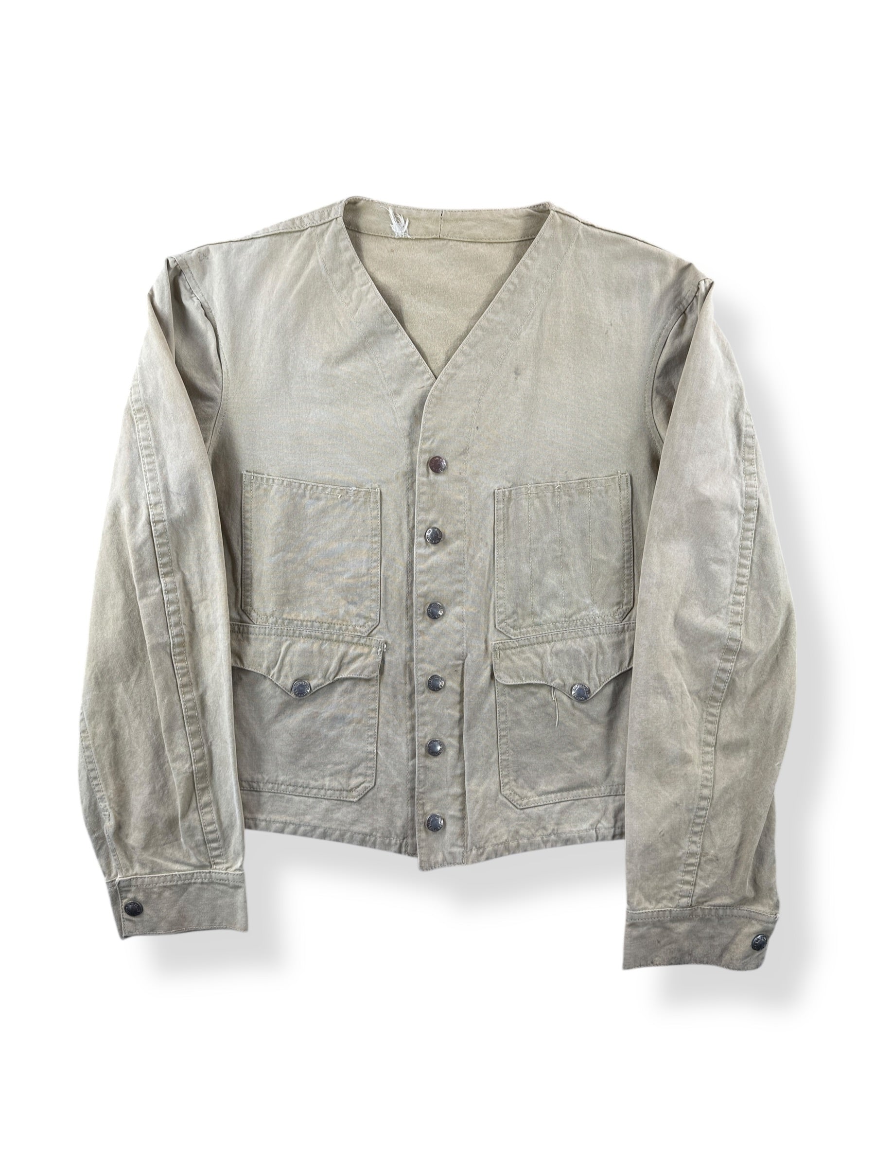 Front of Vintage 40s Era Filson Vest With Sleeves SZ 36