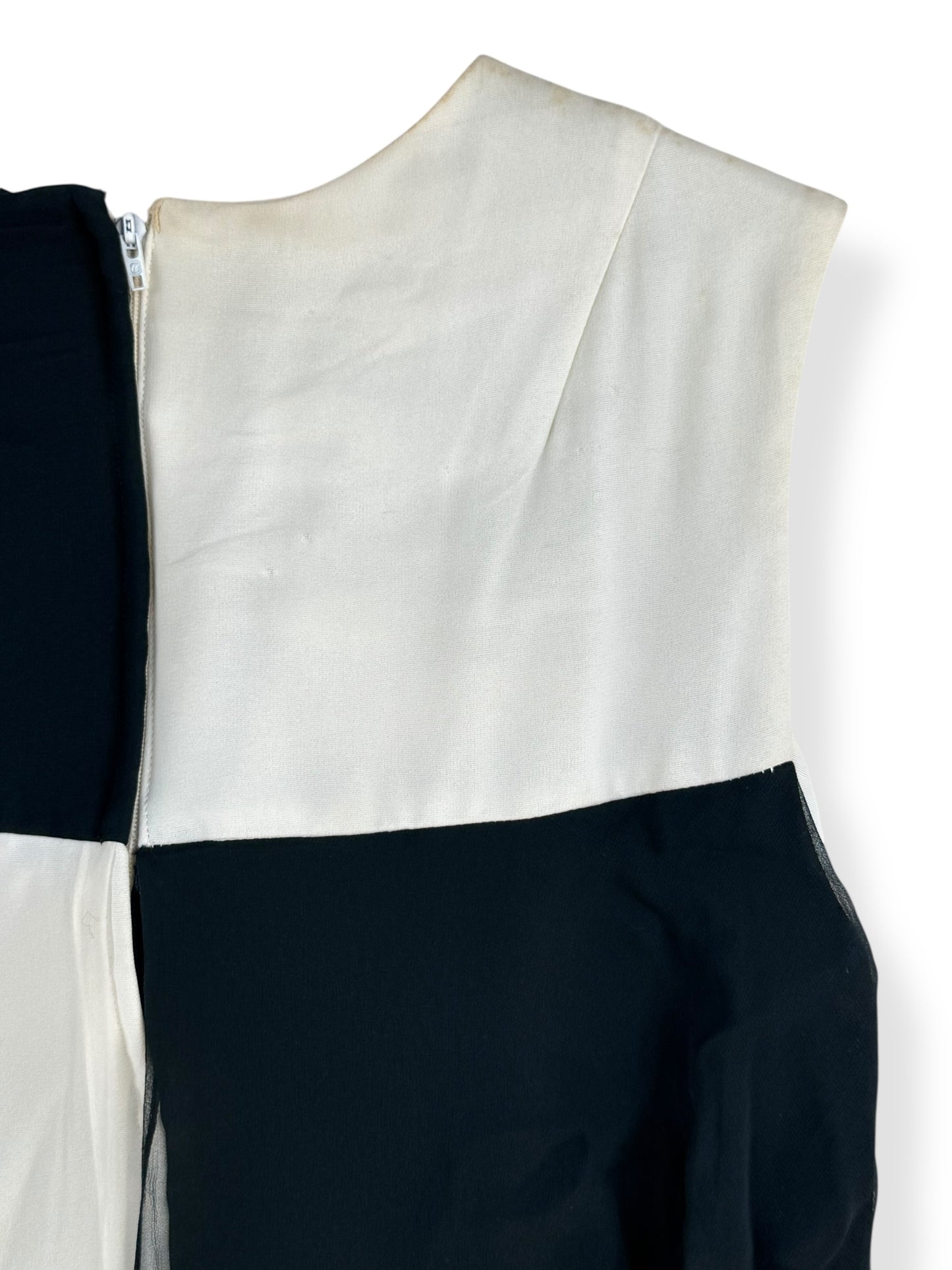 Back  right shoulder of 1960s Wounded Bird Colorblock Chiffon Maxi Dress L