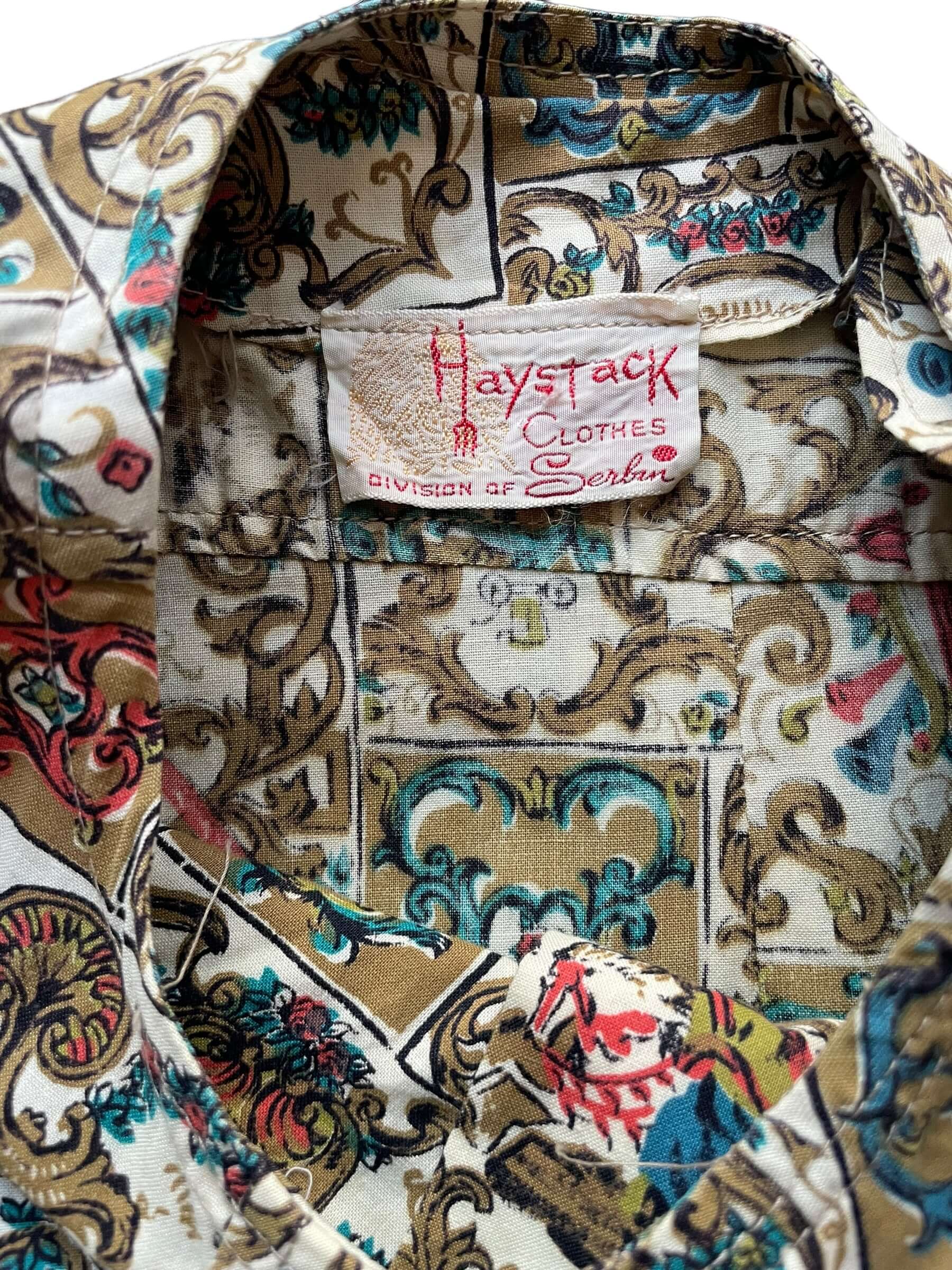 Tag view of 1950s Haystack by Serbin Dress M-L