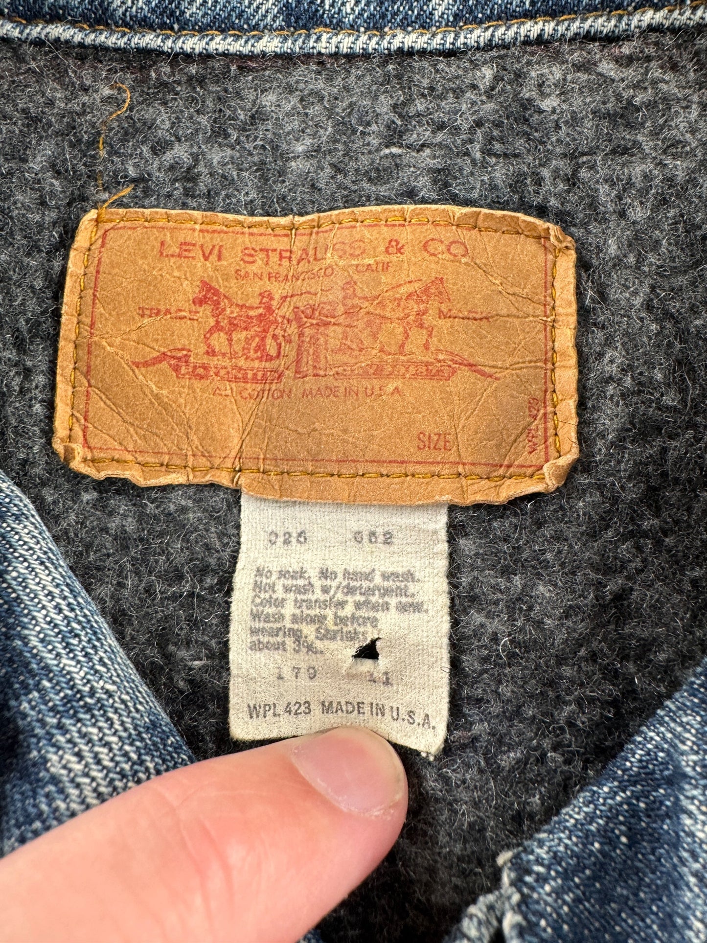 Vintage 70s Levi's Blanket Lined Trucker Jacket SZ L