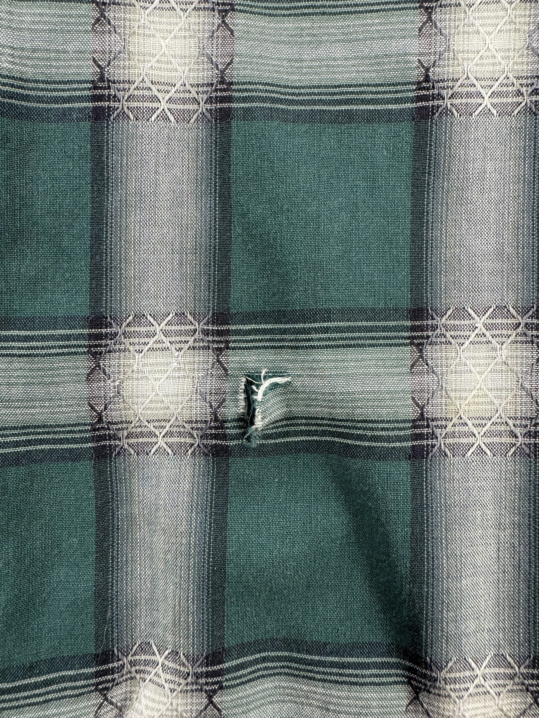 Hole on Vintage Campus Long Sleeve Loop Collar Shirt SZ L