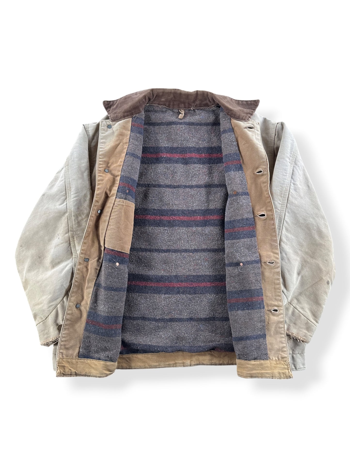 Inside of Vintage 60s Blanket Lined Carhartt Chore Coat SZ 46