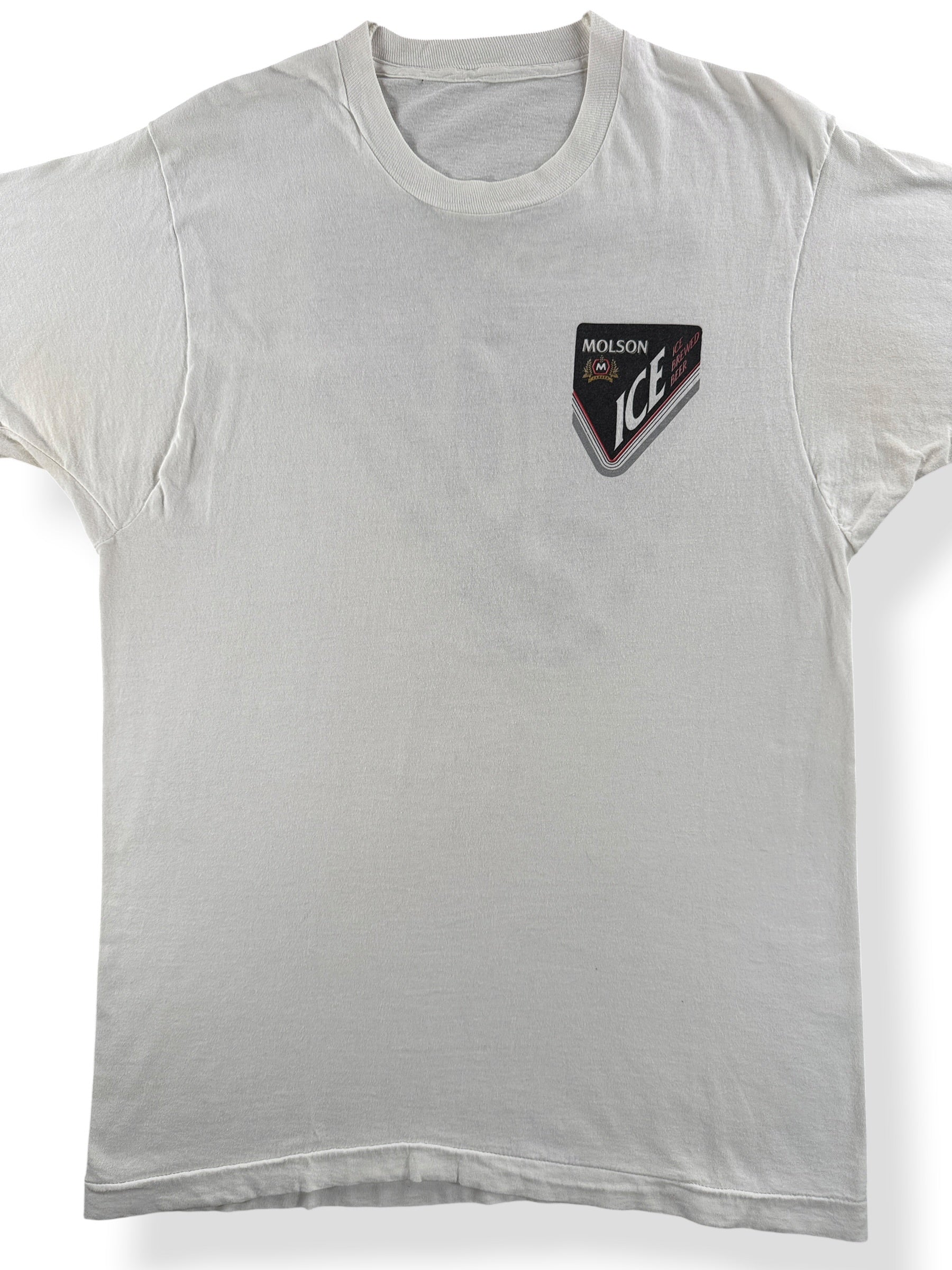 Front Close Up of Vintage Molson Ice Tee SZ M