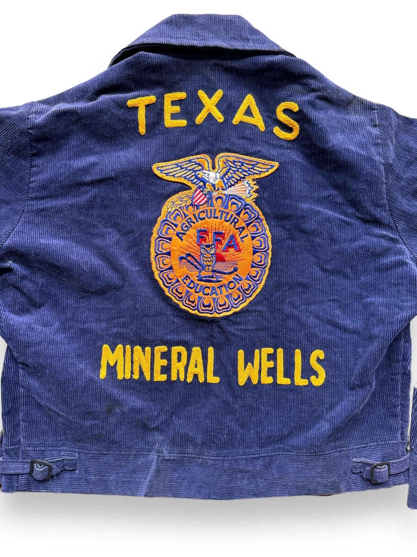 Rear Detail on Vintage Mineral Springs TX FFA Jacket SZ 40