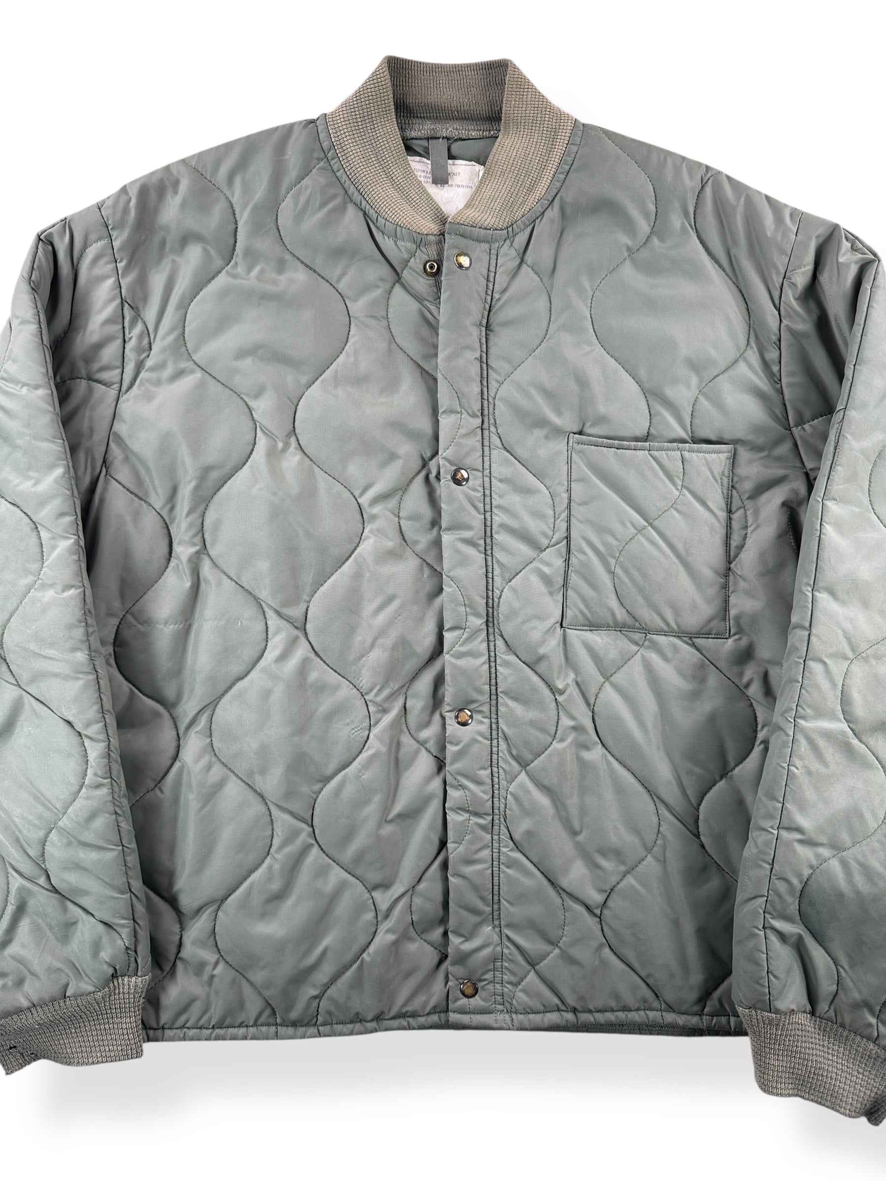 Front Close Up of Vintage CWU Liner Jacket SZ L