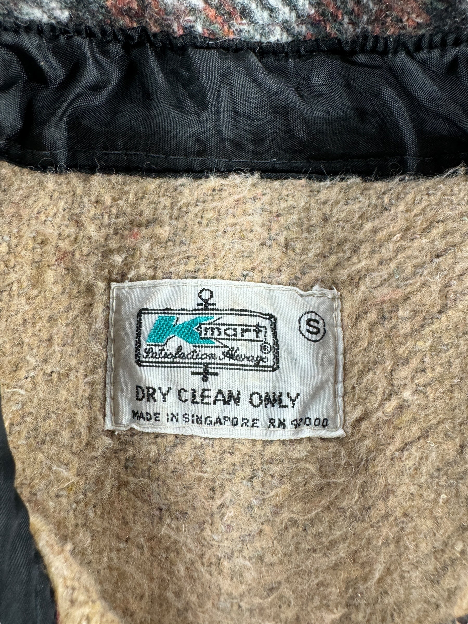 Tag on Vintage Kmart CPO Wool Flannel Coat SZ S