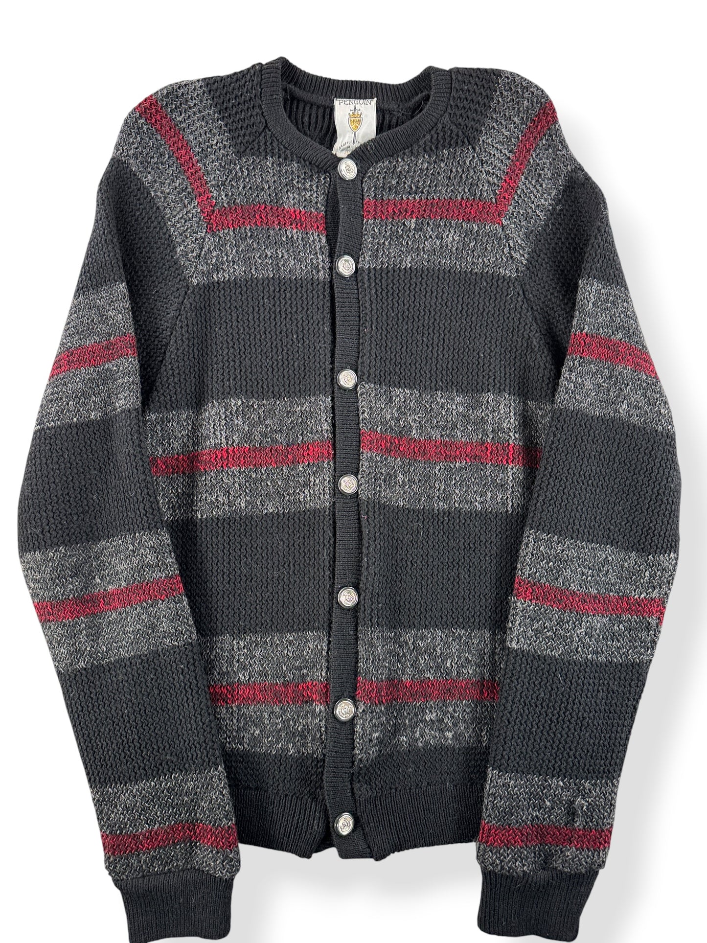 Front Close Up of Vintage Seattle Knitting Mills Cardigan SZ M (Fits XS)