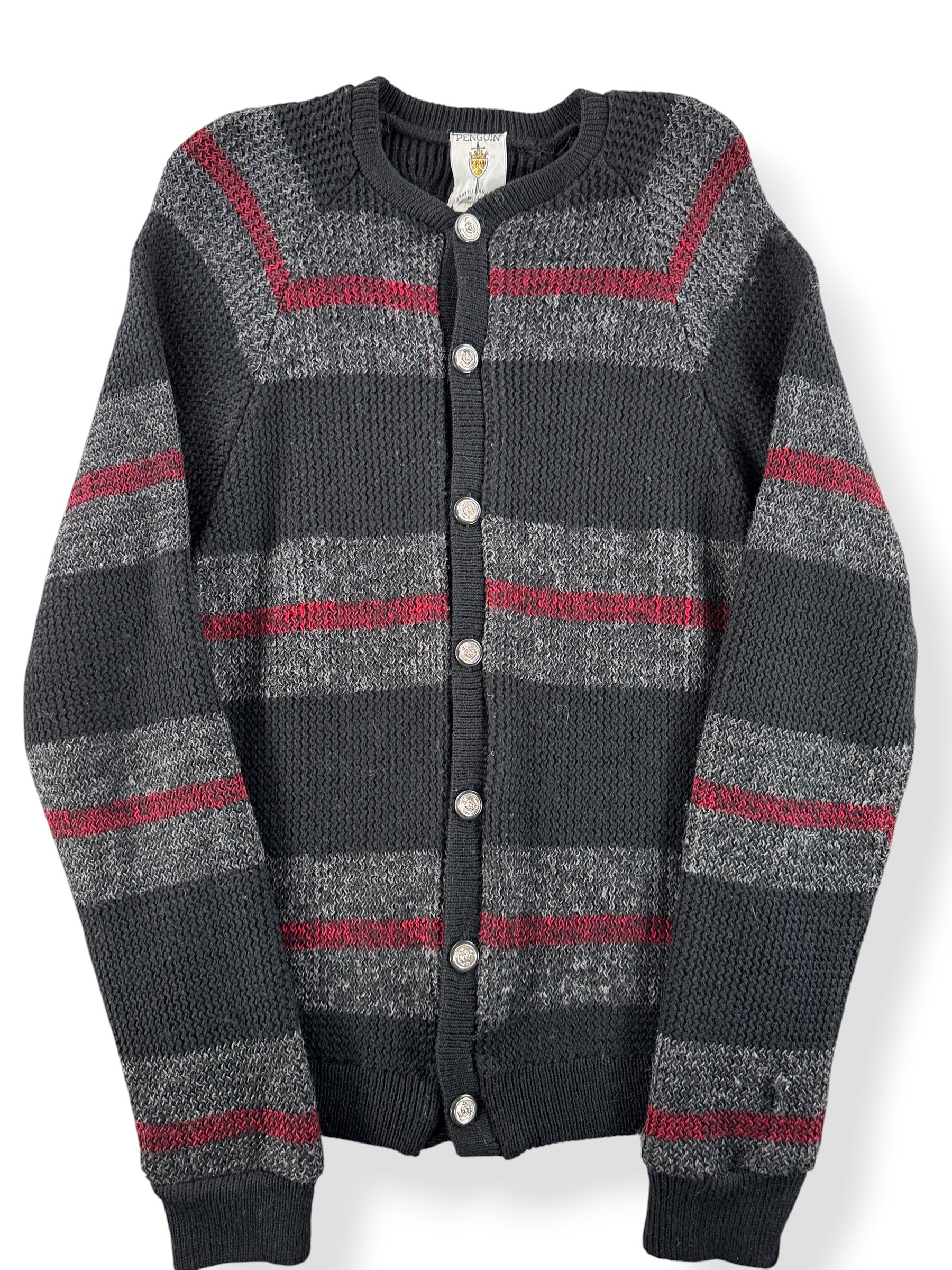 Front Close Up of Vintage Seattle Knitting Mills Cardigan SZ M (Fits XS)