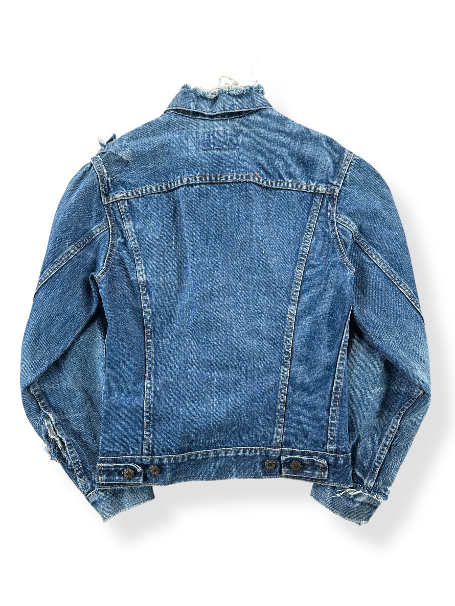 Back of Vintage Distressed Levis 2 Pocket Trucker Jacket SZ XS