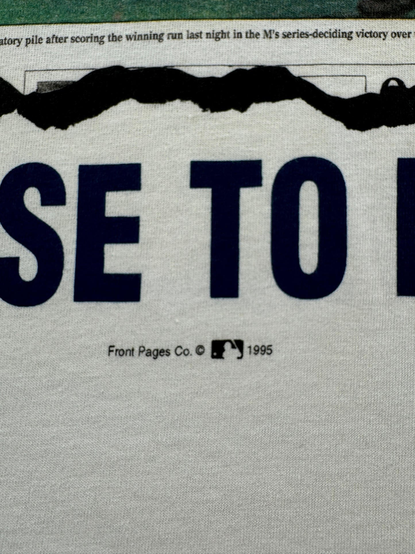 Trademark on Vintage NOS 1995 M's Do It Refuse to Lose Seattle Mariners Tee SZ L