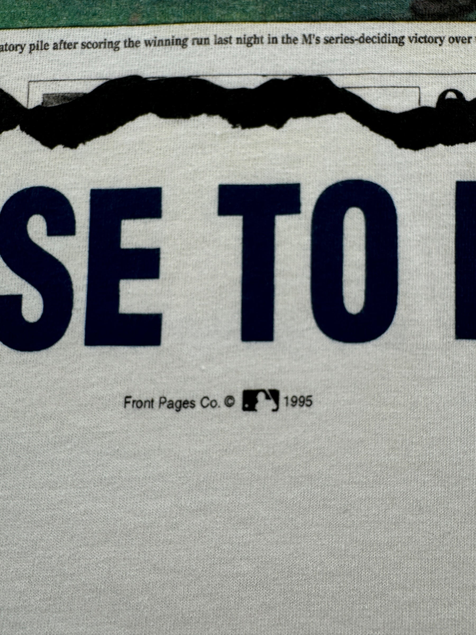 Trademark on Vintage NOS 1995 M's Do It Refuse to Lose Seattle Mariners Tee SZ L