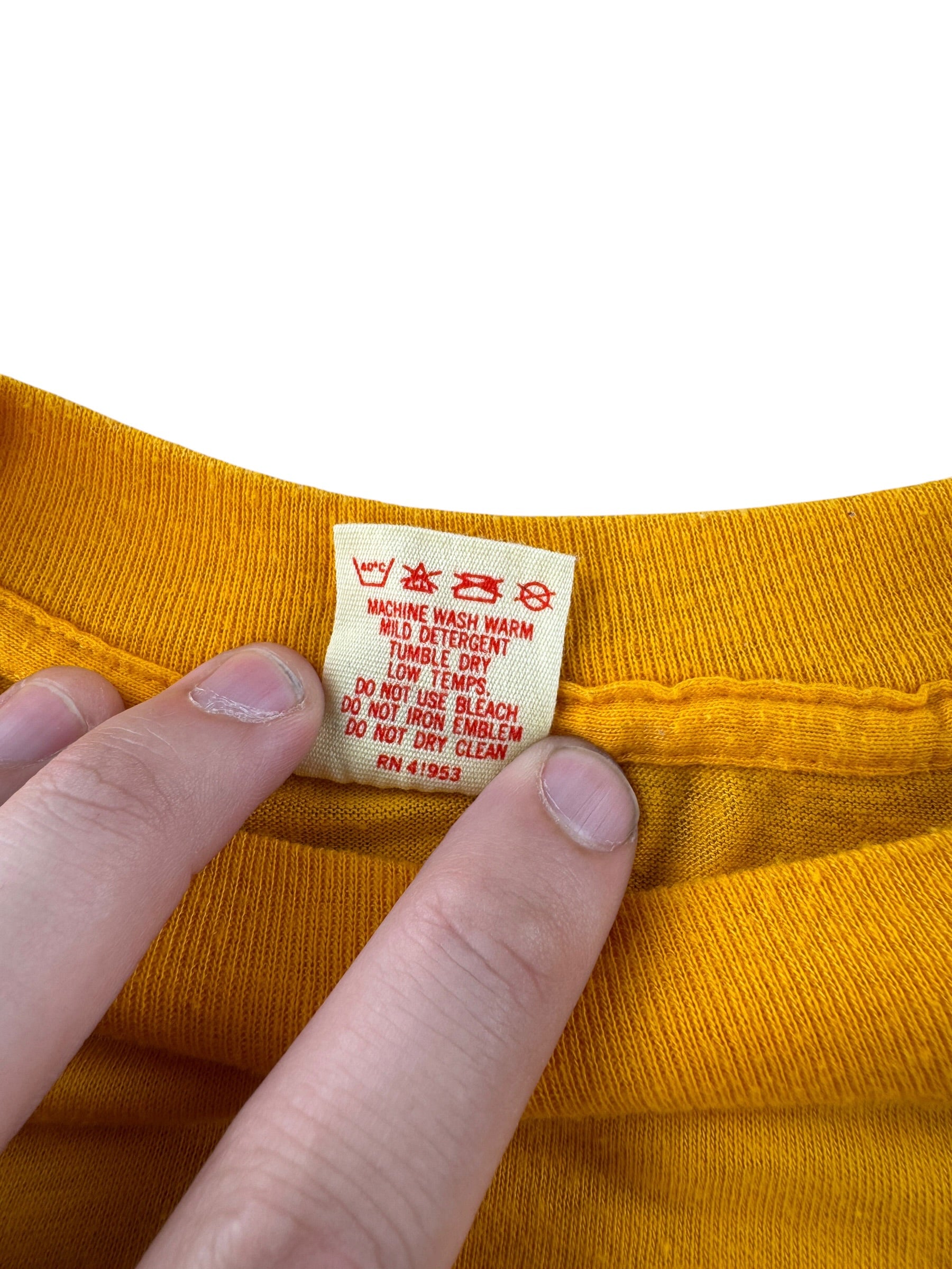 Other side of tag on Vintage Win Pin or Die Wrestling Tee SZ L (Fits S)