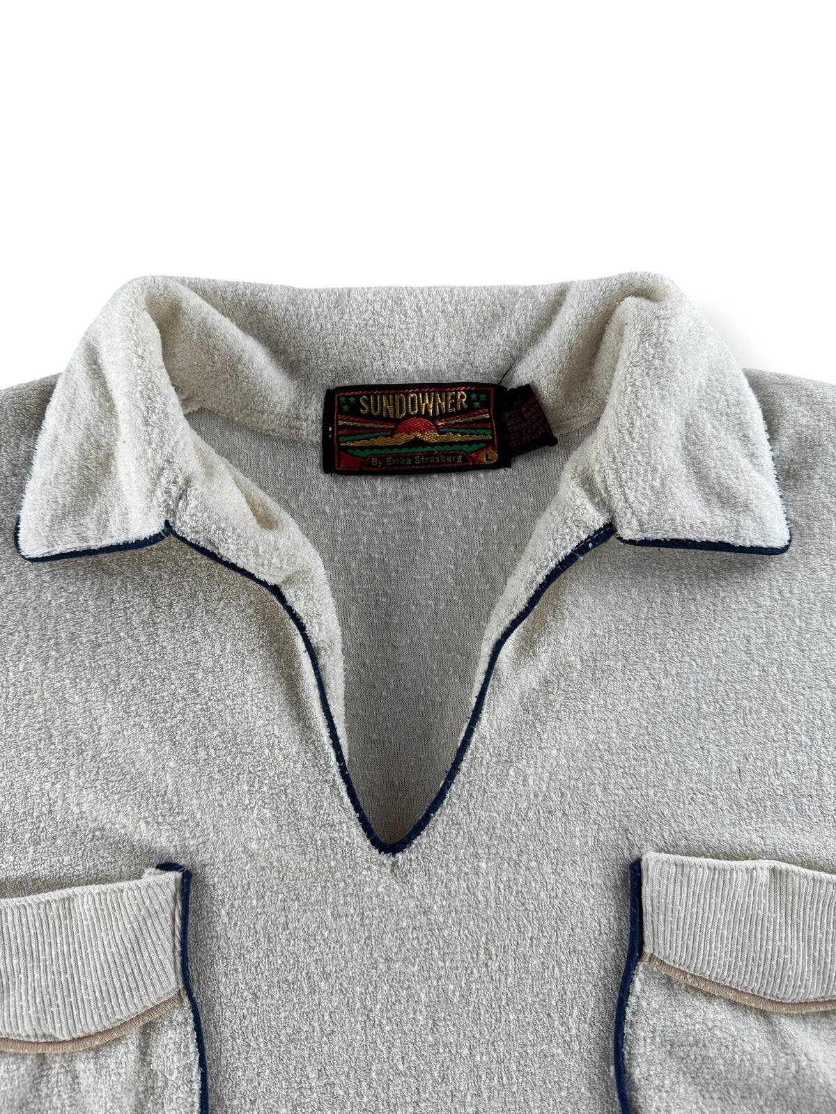 Collar on Vintage 70's Sun Downer Terry Cloth Shirt SZ L