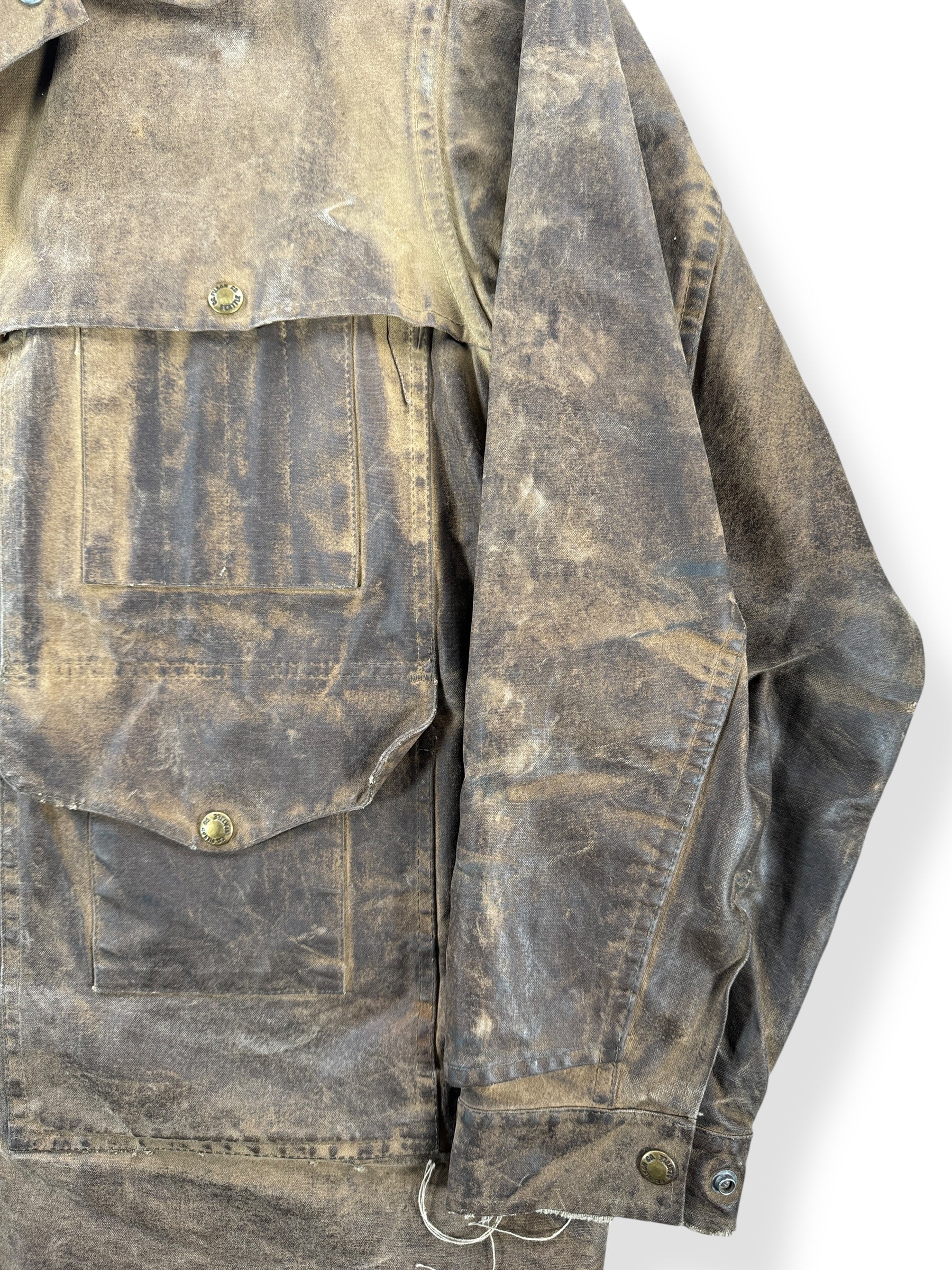 Front Left of Vintage Filson Tin Cloth Cruiser Jacket SZ 44