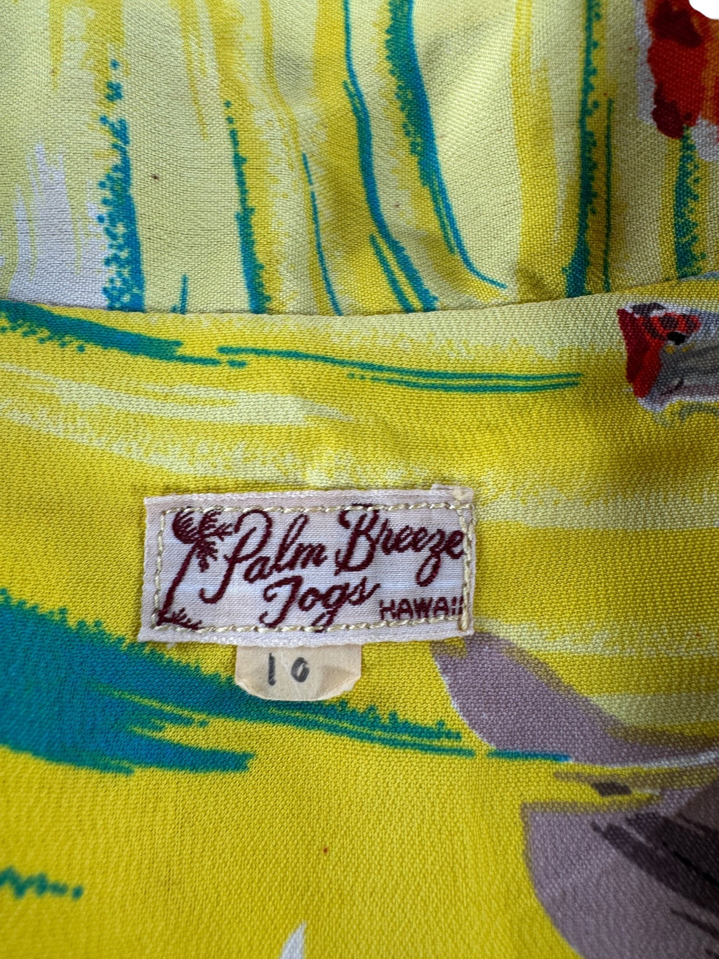 Label on Vintage Palm Breeze Togs Ladies Top SZ M