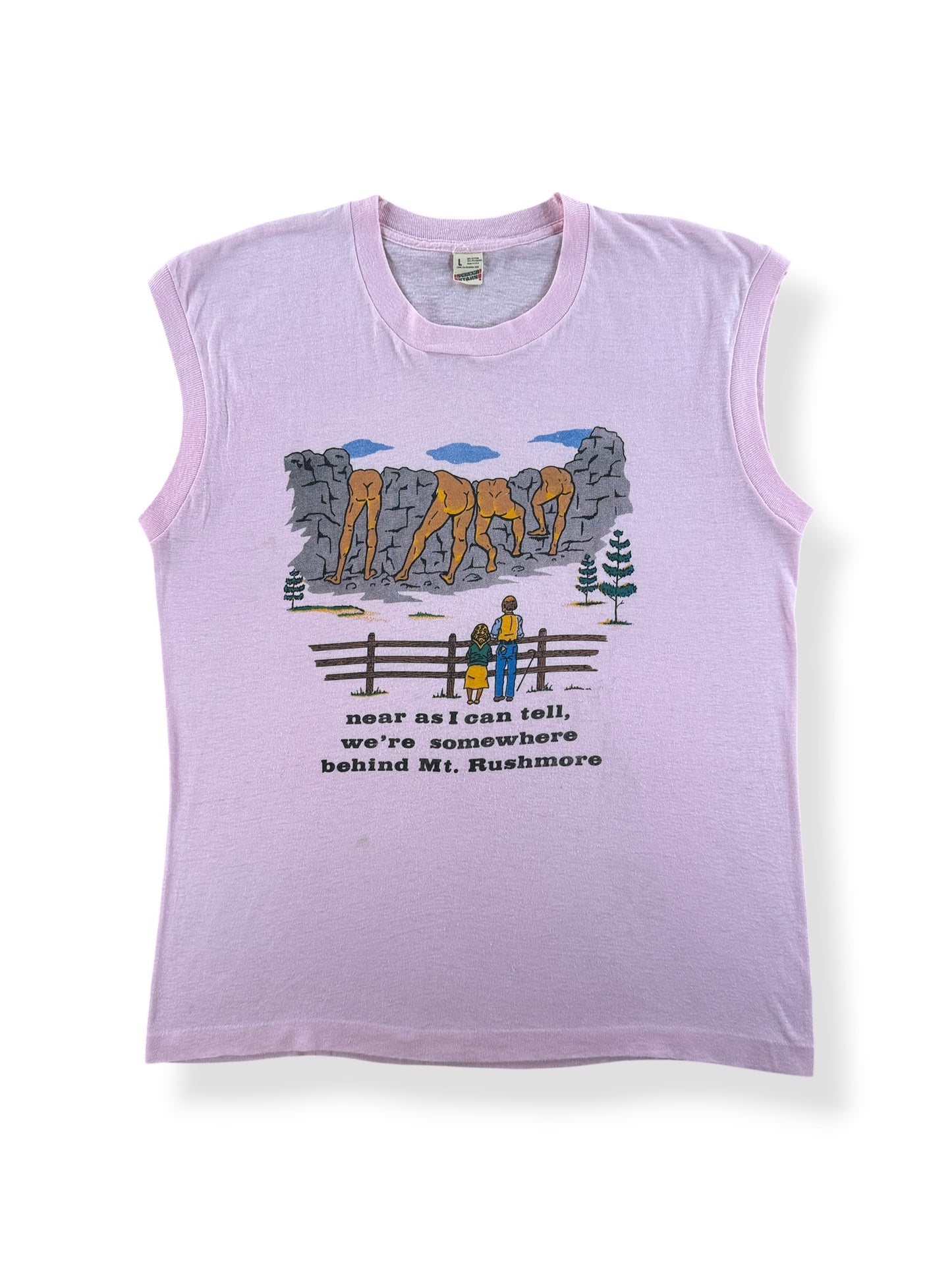 Front of Vintage Mt Rushmore Ass Tank Top SZ L (Fits M)
