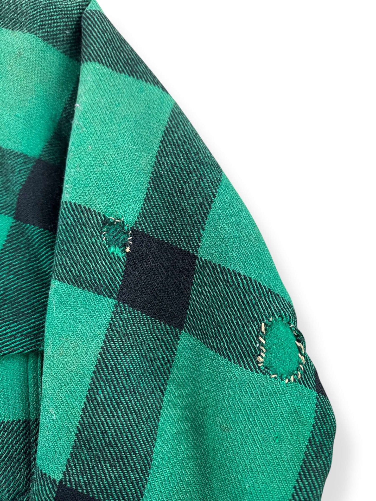 Repairs on Vintage Hirsch Weis Green Plaid Cape Coat SZ M