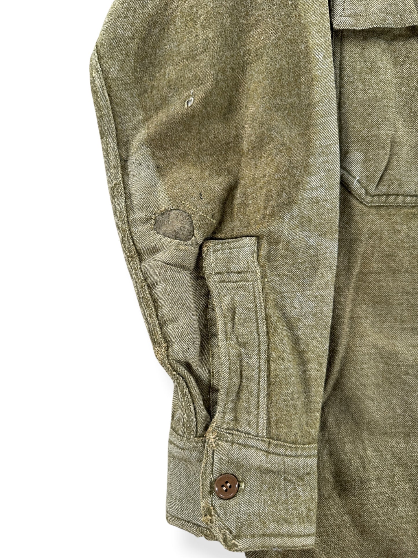 Repair on Vintage WW1 Converted Army Shirt SZ S