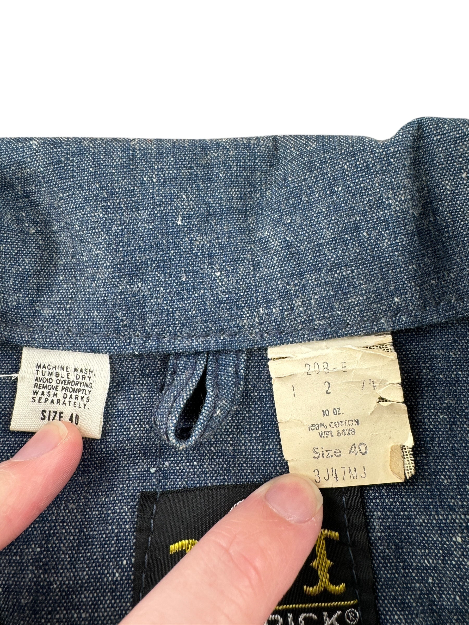 Tag on Vintage Maverick Denim Jacket 3J47MJ SZ 40