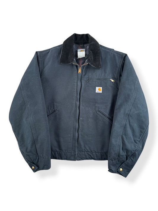 Front of Vintage Black Carhartt Detroit Jacket SZ 40