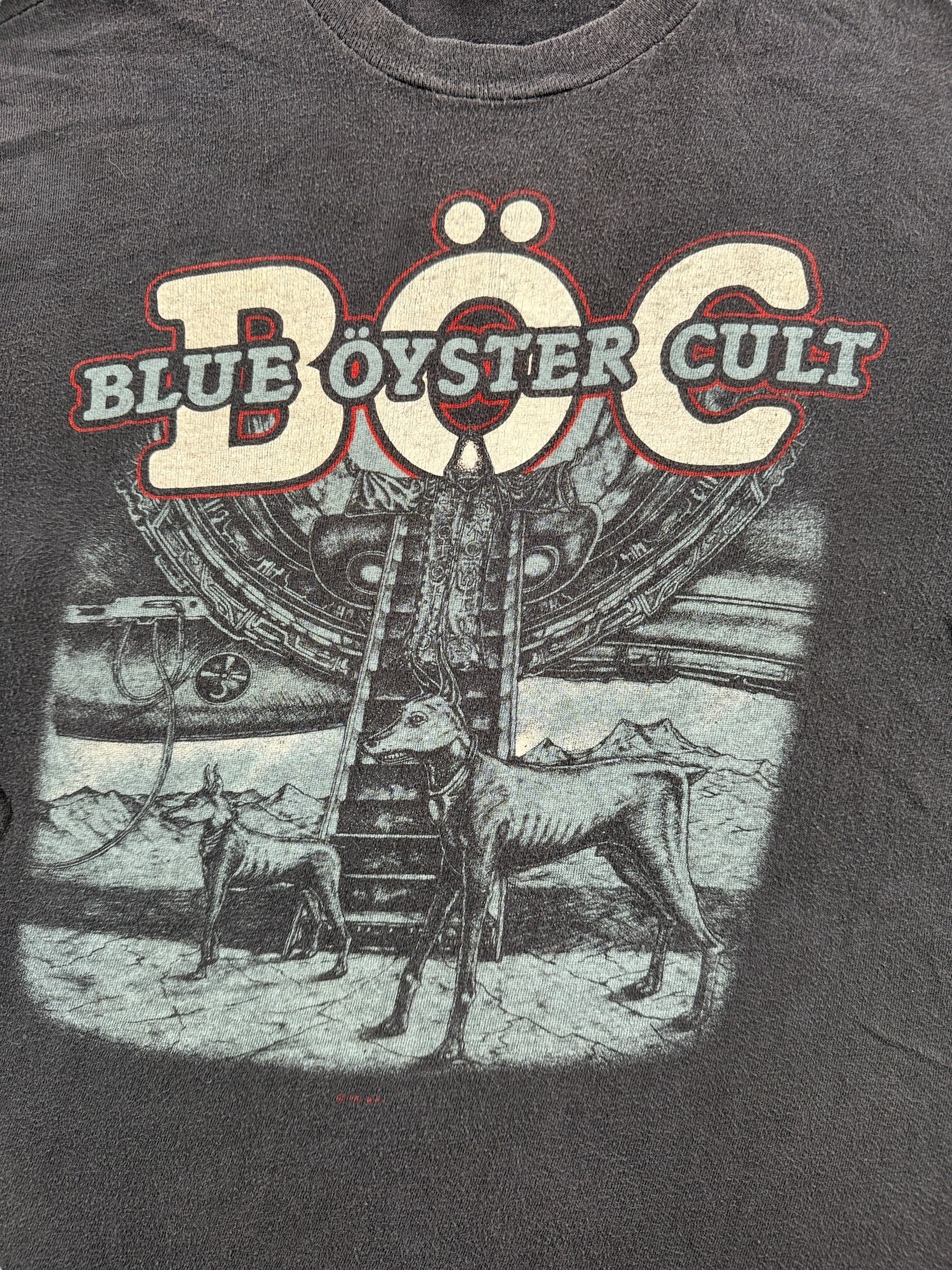 Front Graphic of Vintage Blue Oyster Cult Tee SZ S