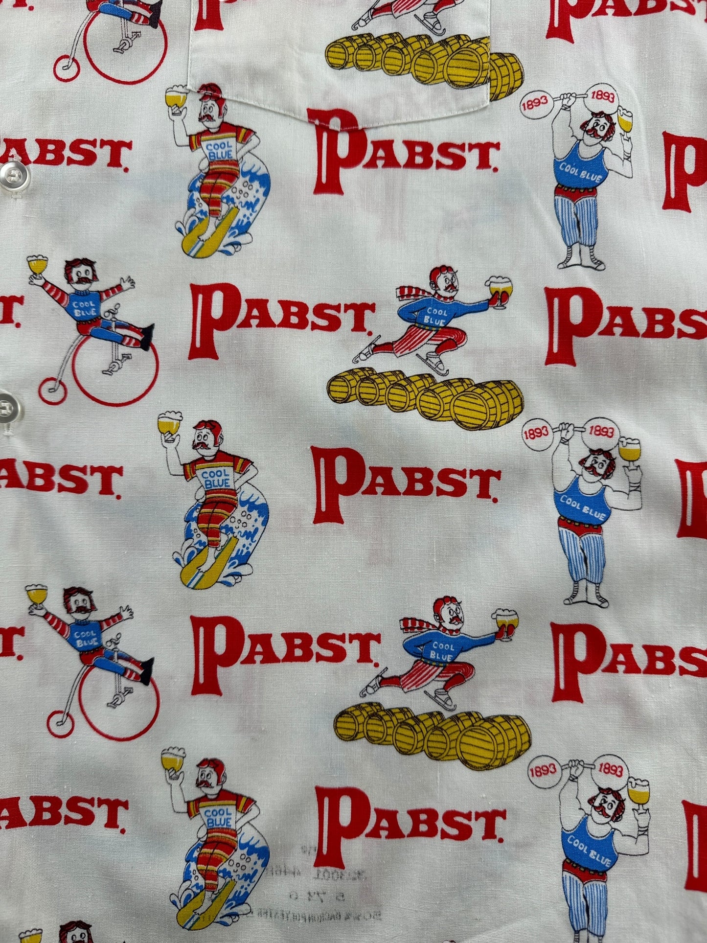 Graphic of Vintage PBR Button Up Short Sleeve Shirt SZ M