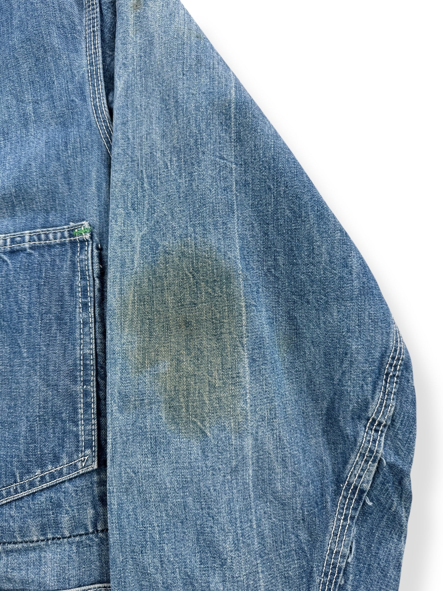 Stain on Vintage Osh Kosh Denim Chore Coat SZ 42