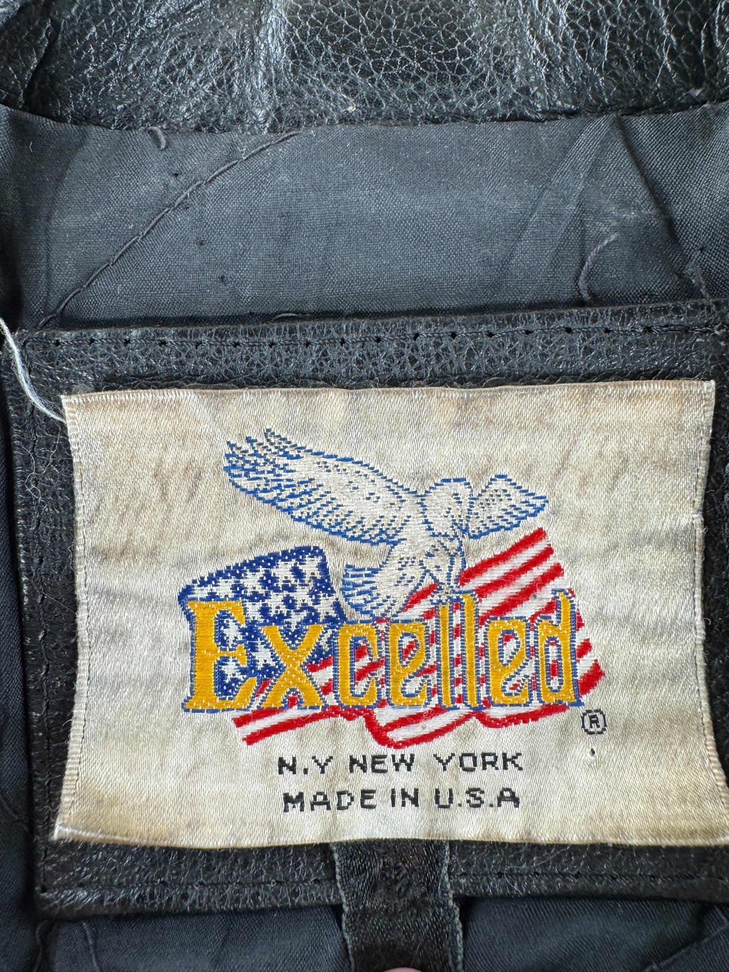 Label on Vintage Excelled Leather Jacket SZ L