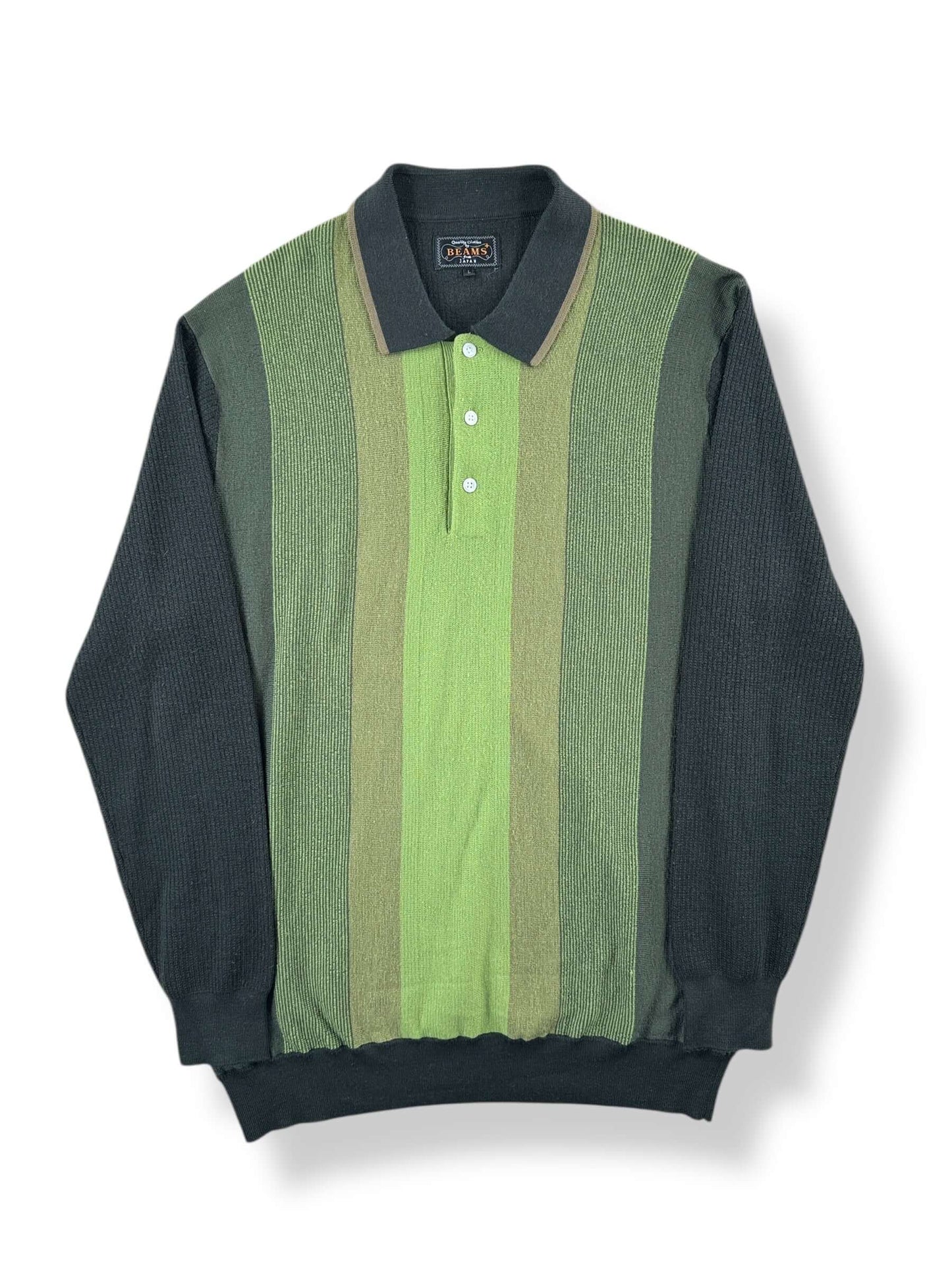 Front of Beams+ Stripe Knit Sweater SZ L (Fits M)