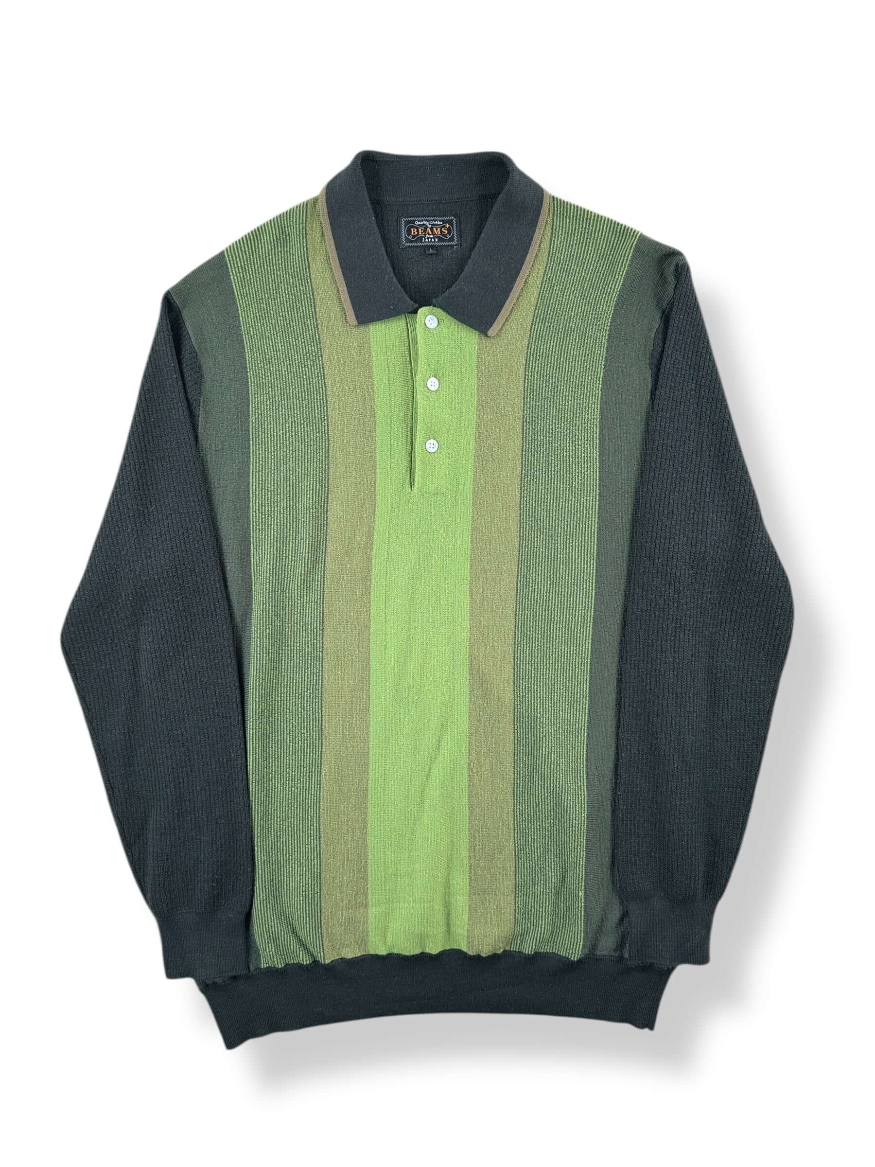 Front of Beams+ Stripe Knit Sweater SZ L (Fits M)
