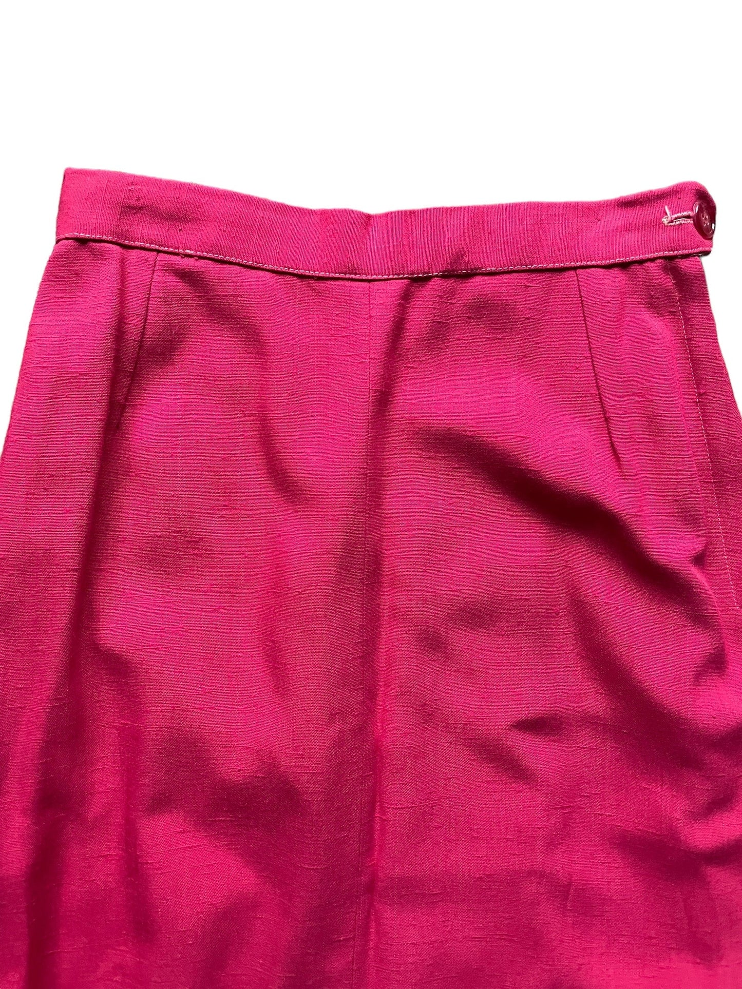 Front waist view of skirt Vintage 1950s David Crystal Silk Skirt and Blazer Set SZ S|  Barn Owl Vintage Skirts | Seattle Vintage Skirt Sets