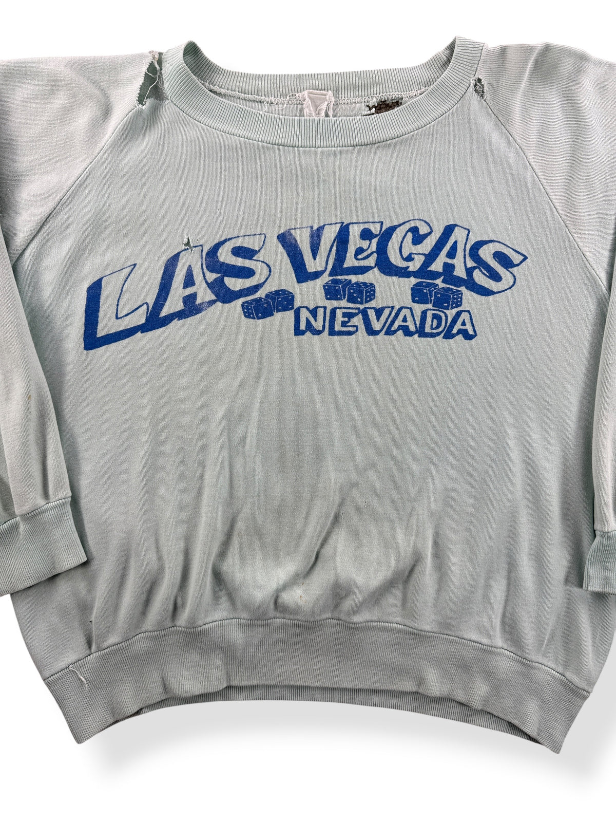 Close-up of Vintage 70s Las Vegas Crewneck SZ L - AS IS