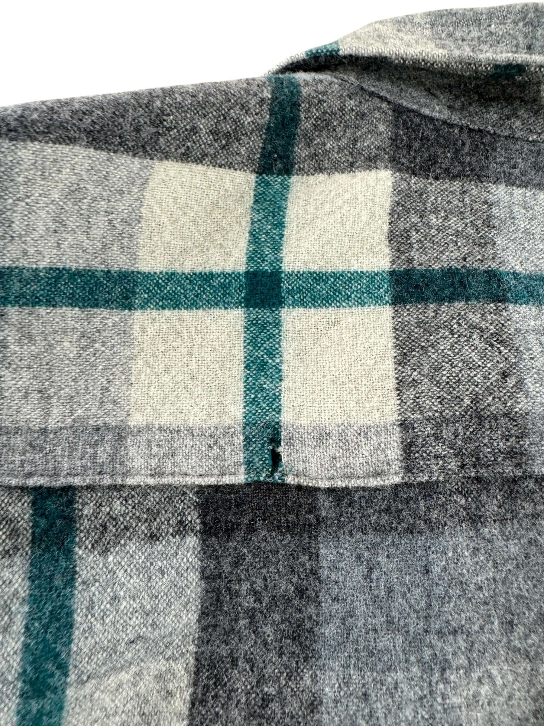 Hole on Vintage Grey & Green Pendleton Flannel SZ L - AS IS