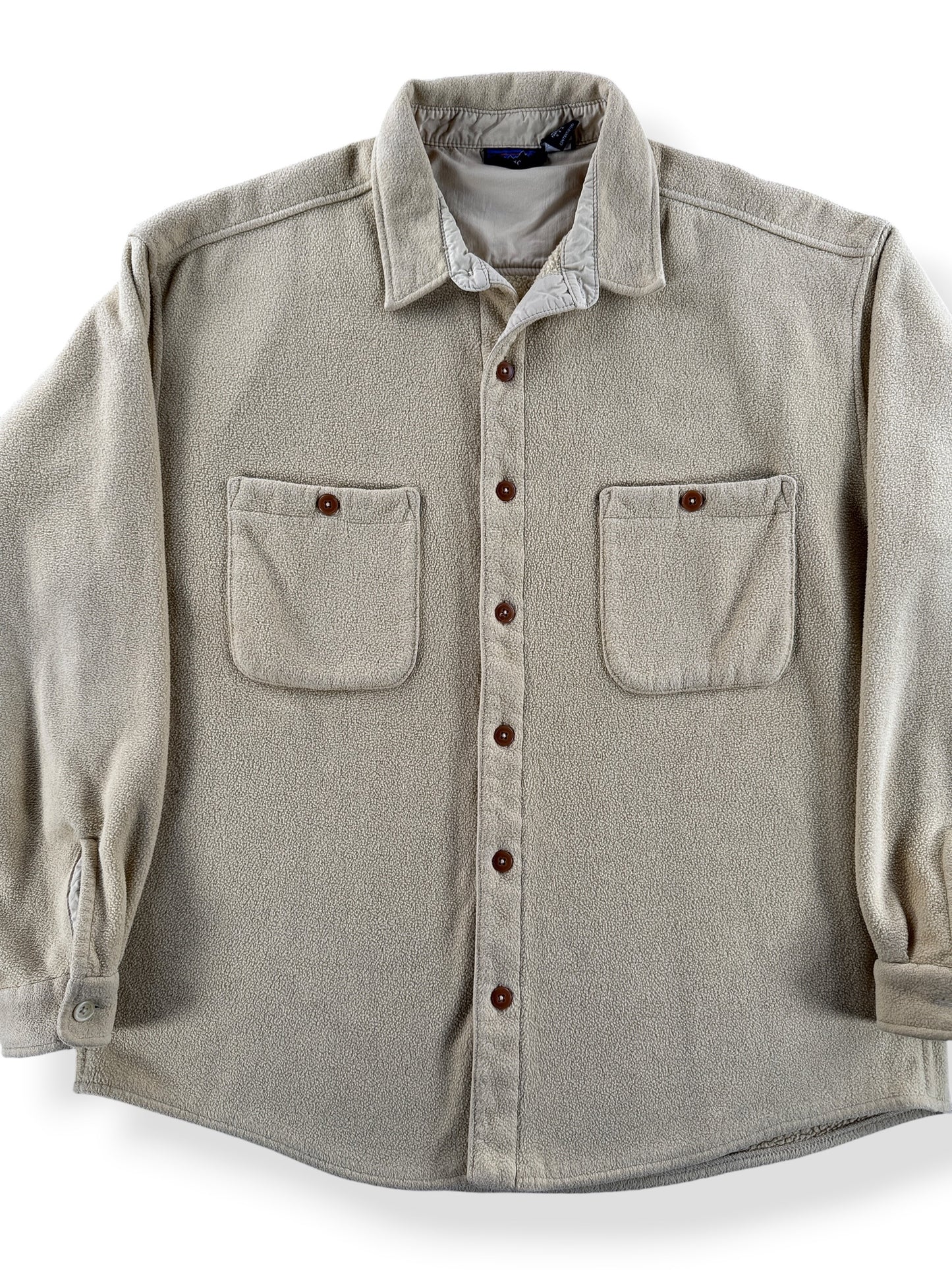 Front Close Up of Vintage Patagonia Synchilla Fleece Shirt SZ L