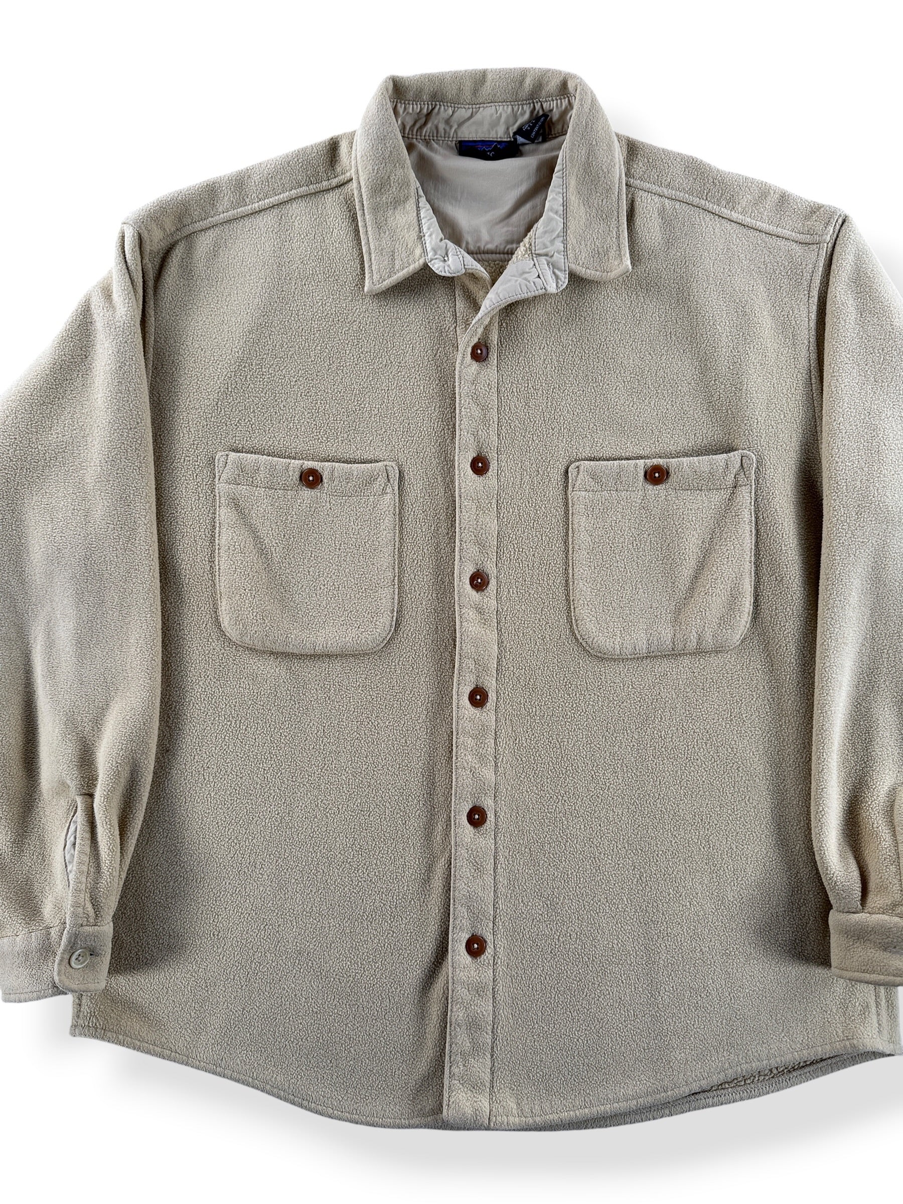 Front Close Up of Vintage Patagonia Synchilla Fleece Shirt SZ L