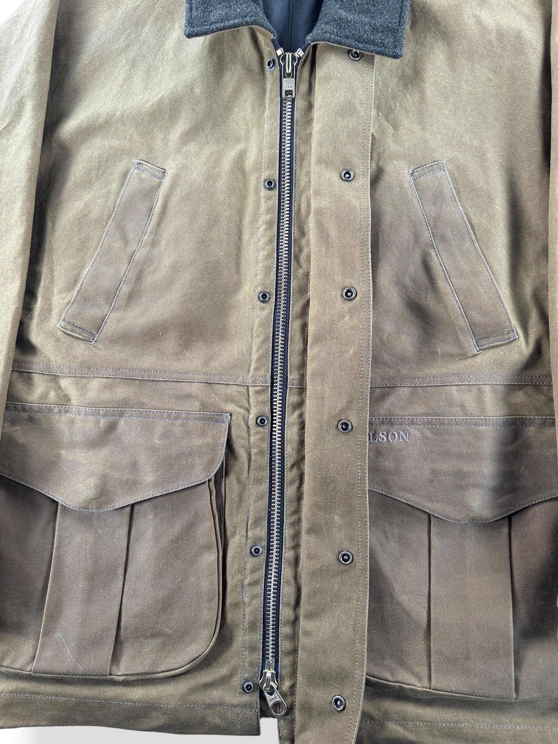 Zipper on Filson Lined Tin Cloth Field Jacket SZ L